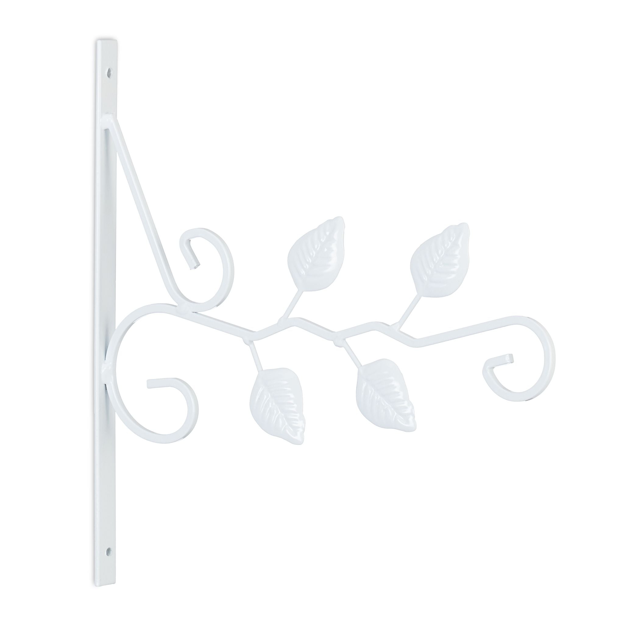 Blumenampelhalterung mit Blättern Weiss von Relaxdays