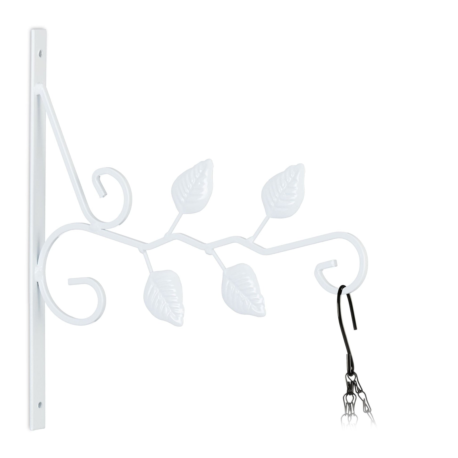 Blumenampelhalterung mit Blättern Weiss von Relaxdays
