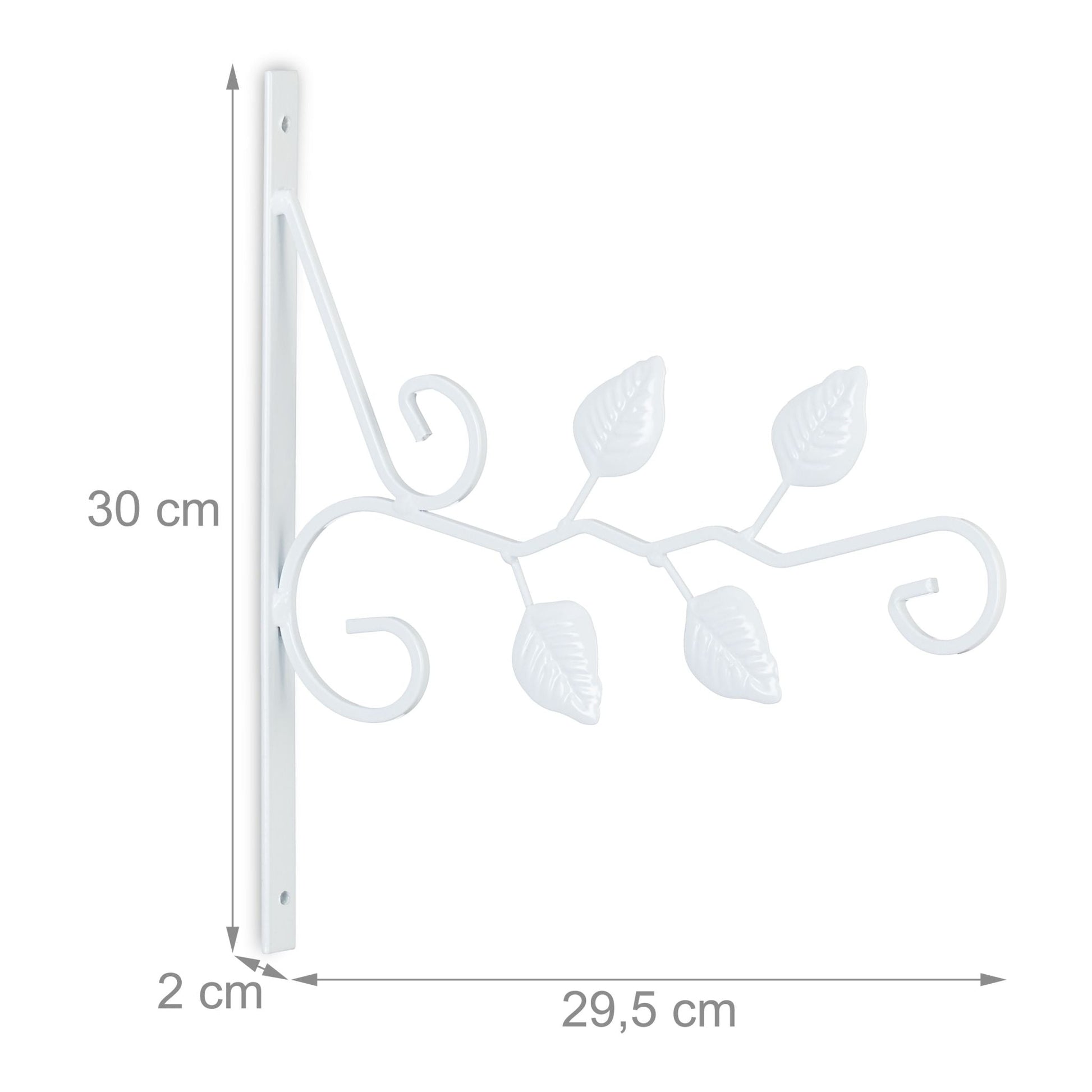 Blumenampelhalterung mit Blättern Weiss von Relaxdays