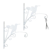 Blumenampelhalterung 2er-Set mit Vogel Weiss von Relaxdays