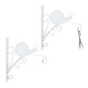 Blumenampelhalterung 2er-Set Schnecke Weiss von Relaxdays