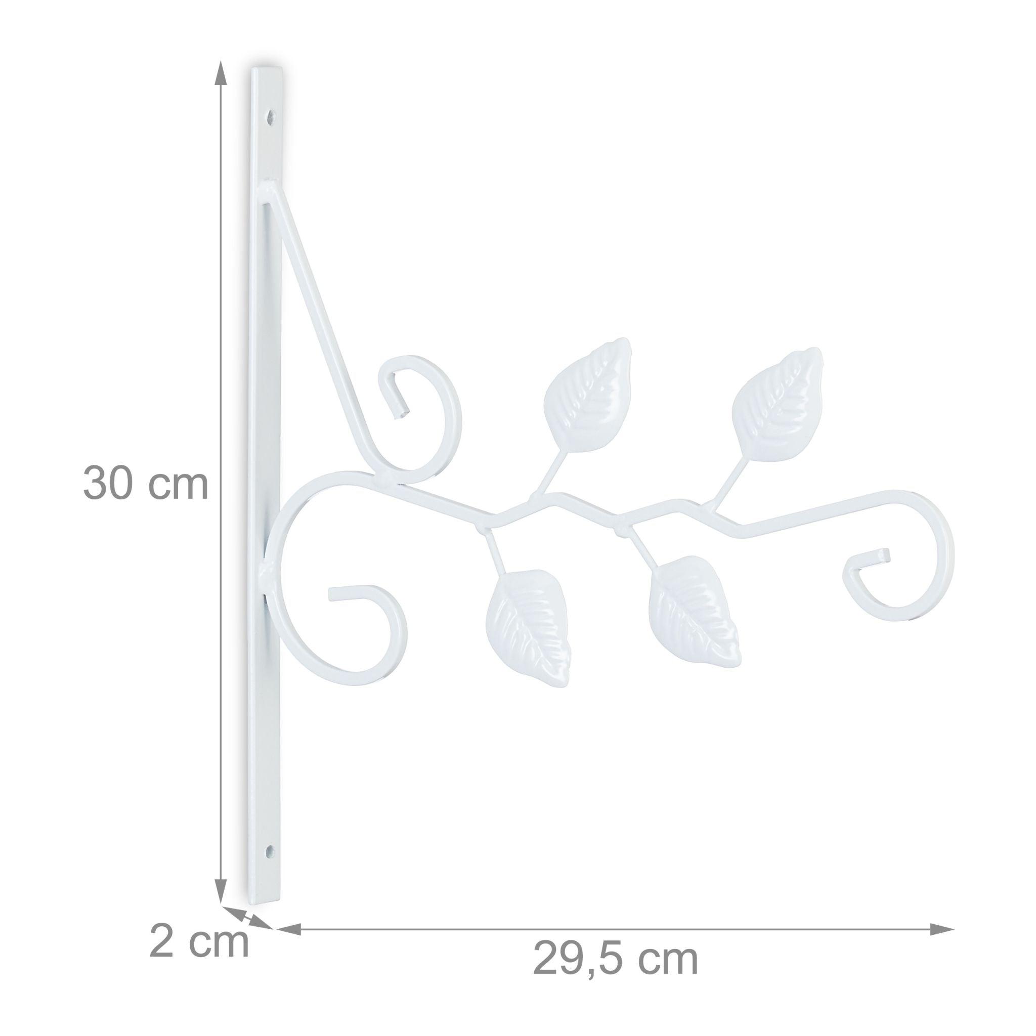 Blumenampelhalterung 2er-Set Blattmotiv Weiss von Relaxdays