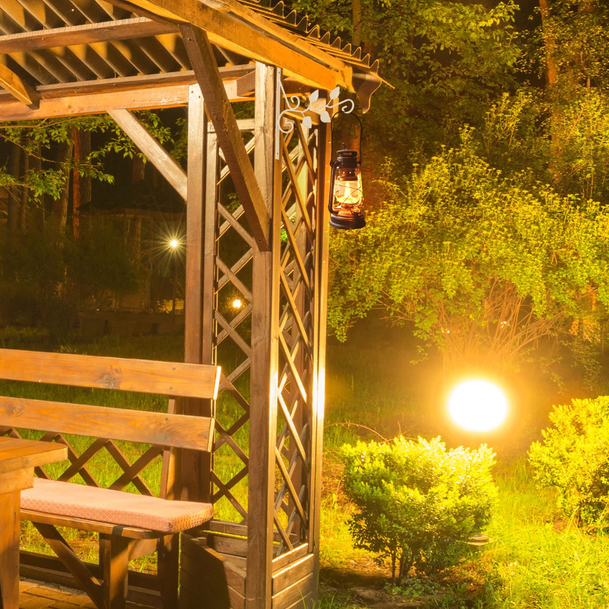 Blumenampelhalterung 2er-Set Blattmotiv Weiss von Relaxdays