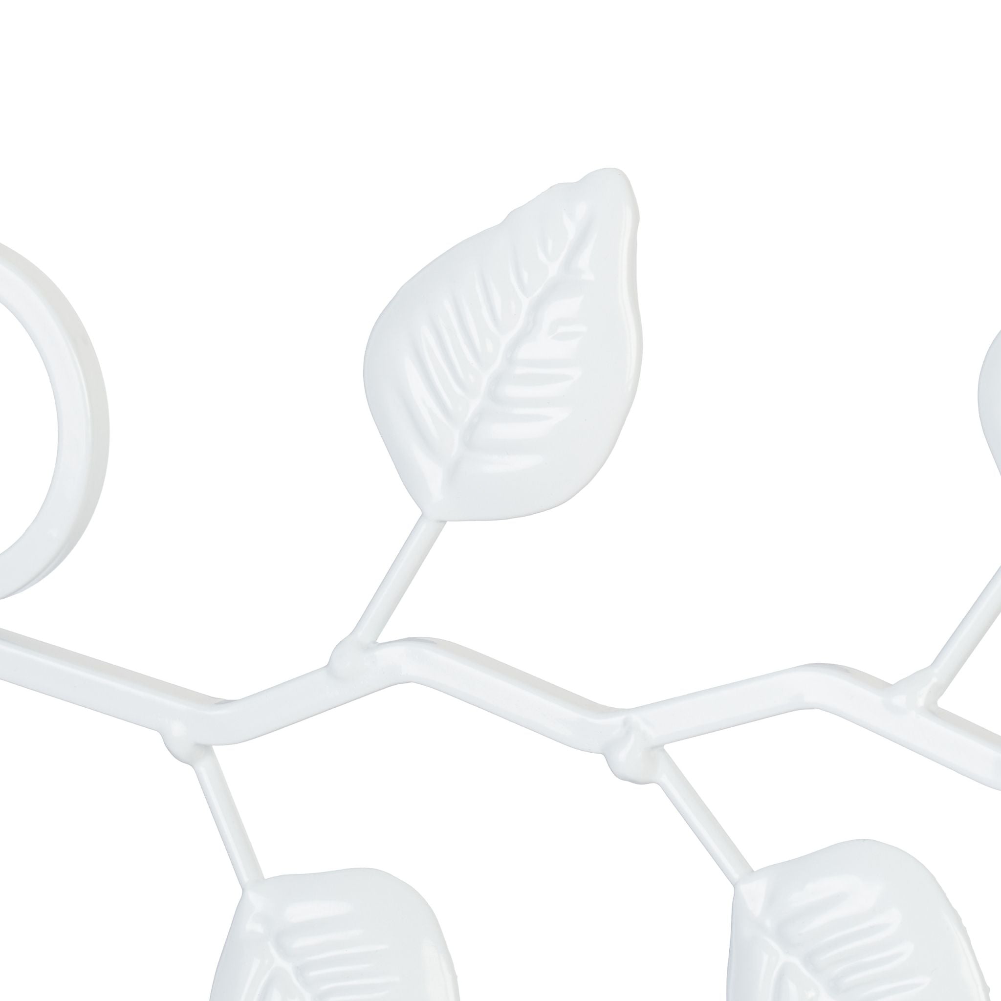 Blumenampelhalterung 2er-Set Blattmotiv Weiss von Relaxdays