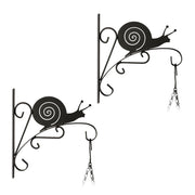 Blumenampelhalterung 2er-Set Schnecke Schwarz von Relaxdays