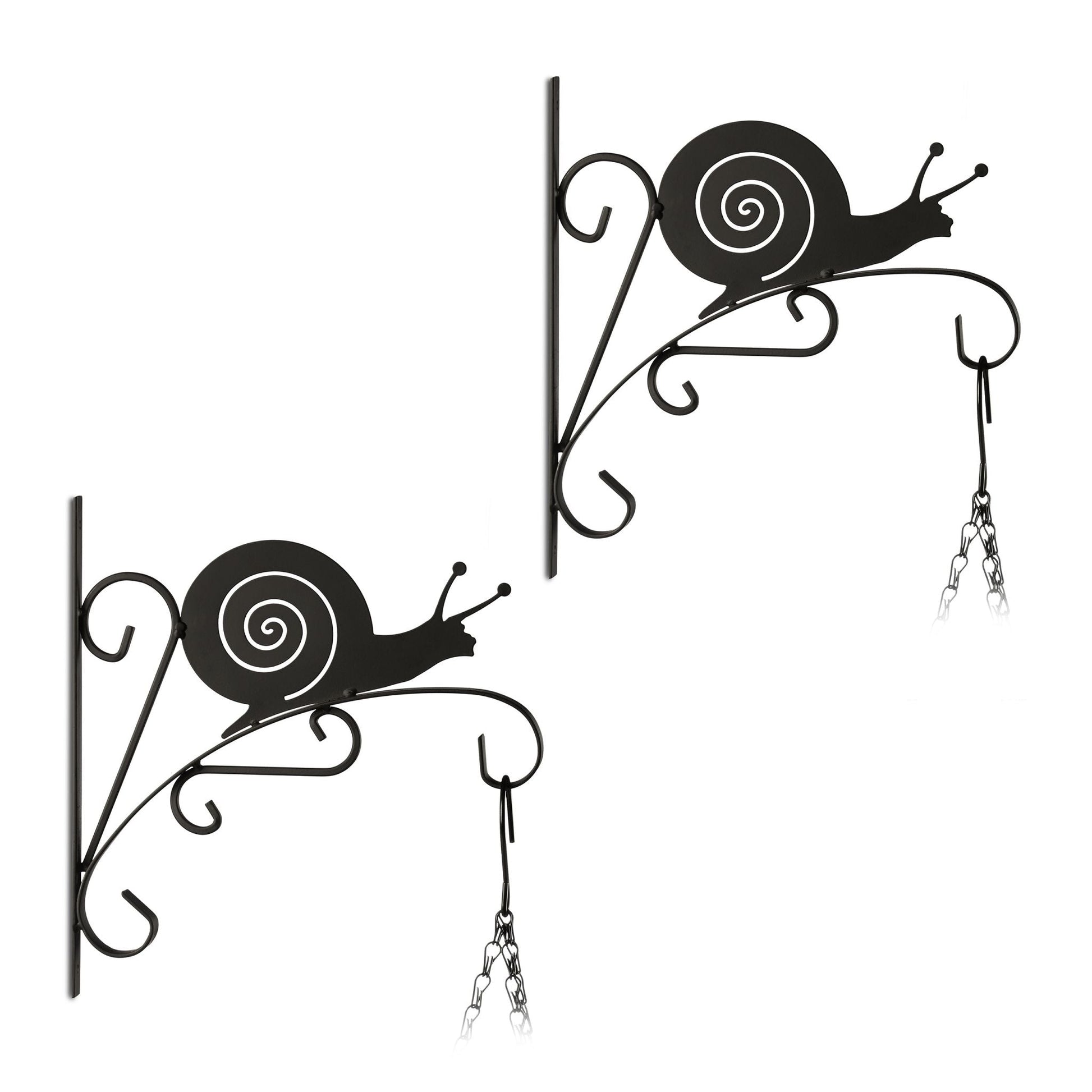 Blumenampelhalterung 2er-Set Schnecke Schwarz von Relaxdays