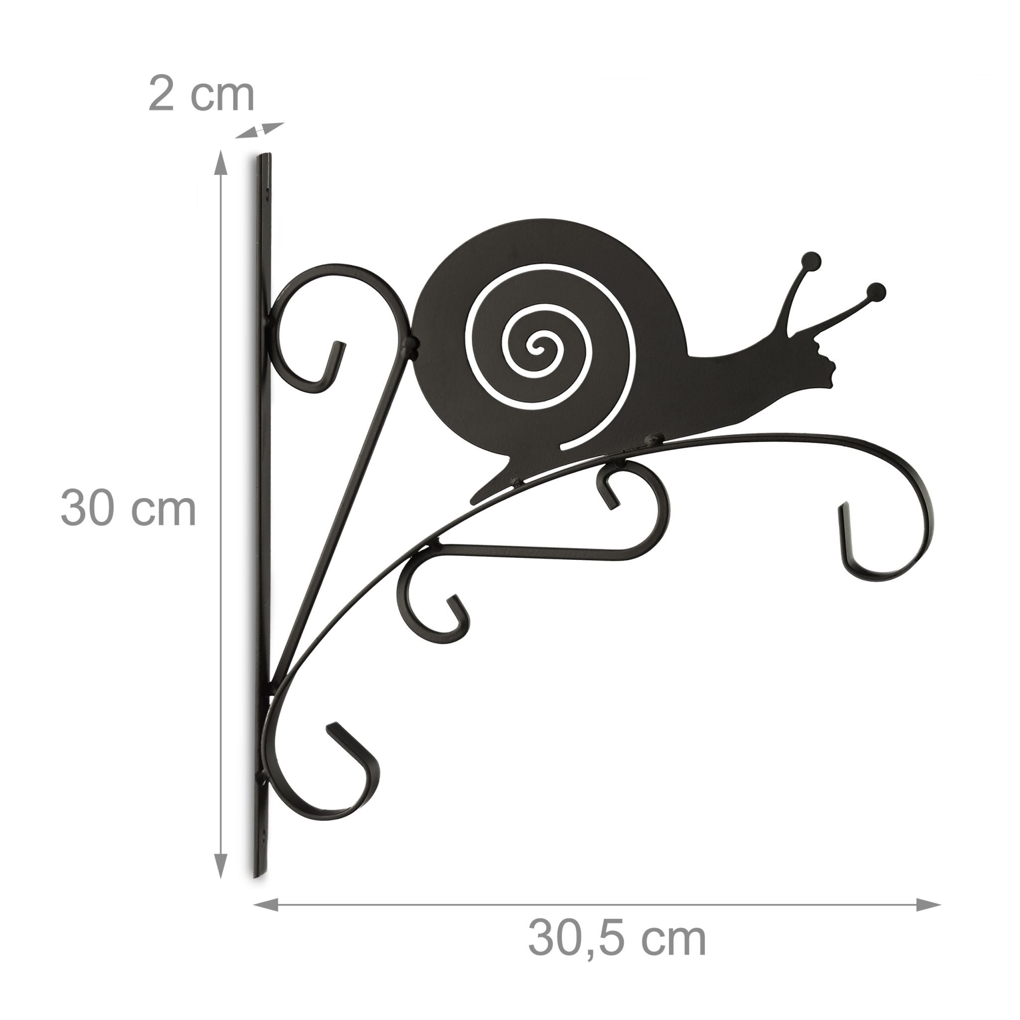 Blumenampelhalterung 2er-Set Schnecke Schwarz von Relaxdays