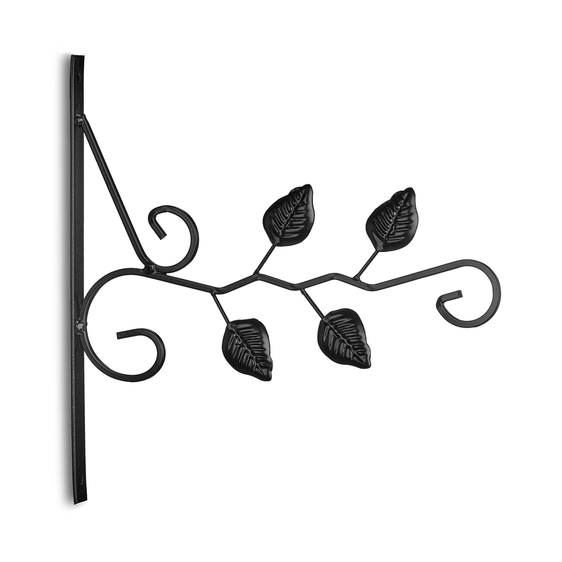 Blumenampelhalterung 2er-Set Blattmotiv Schwarz von Relaxdays