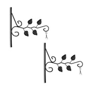 Blumenampelhalterung 2er-Set Blattmotiv Schwarz von Relaxdays