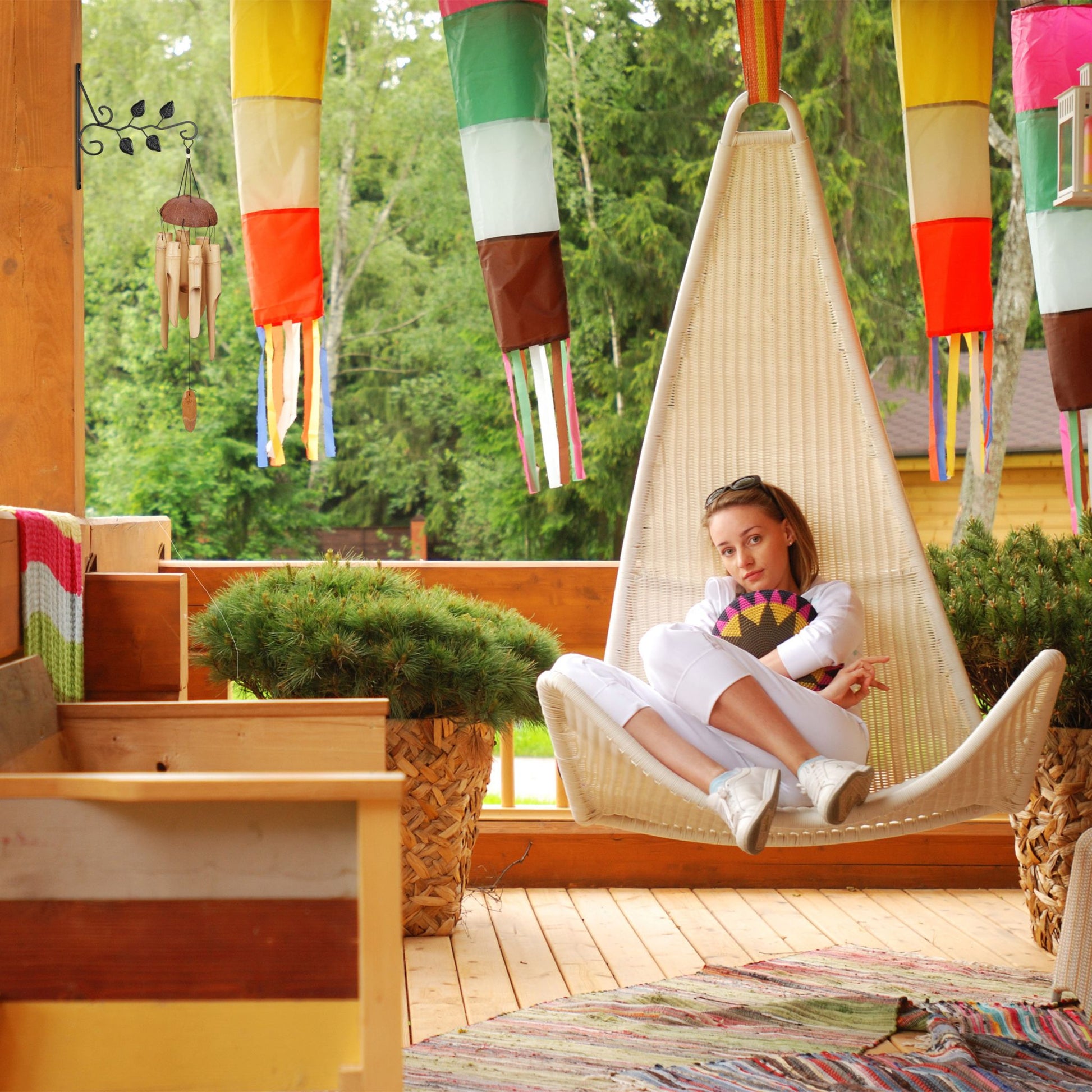 Blumenampelhalterung 2er-Set Blattmotiv Schwarz von Relaxdays