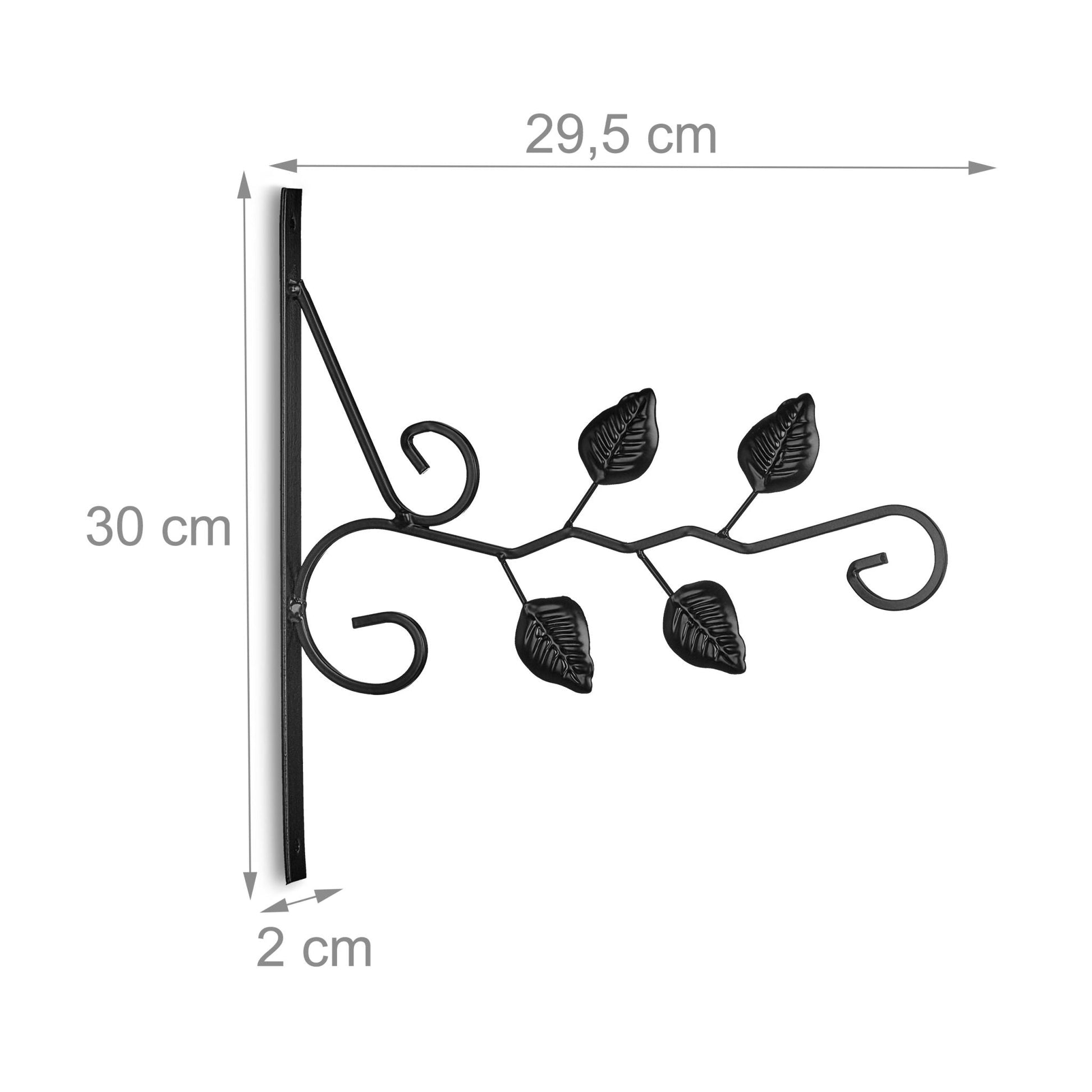 Blumenampelhalterung 2er-Set Blattmotiv Schwarz von Relaxdays