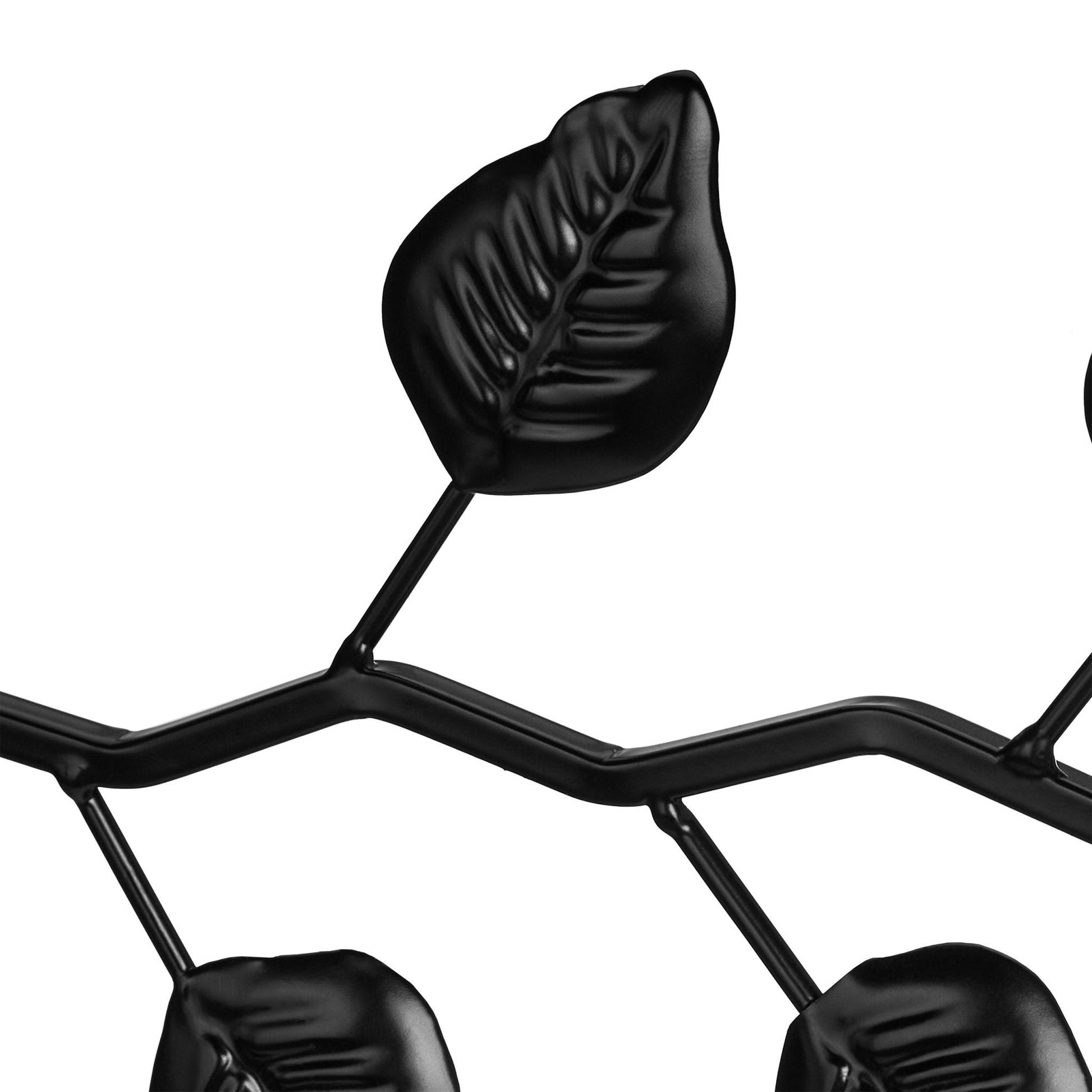 Blumenampelhalterung 2er-Set Blattmotiv Schwarz von Relaxdays