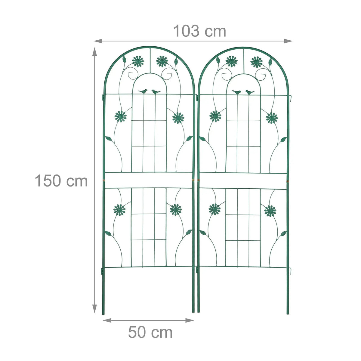 Rankgitter 2er-Set 150cm Grün von Relaxdays