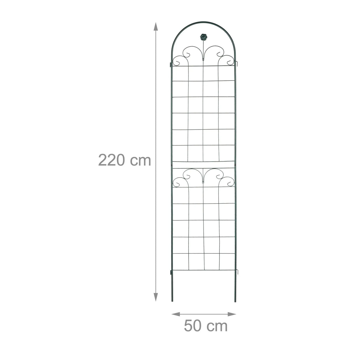 Rankgitter 2er-Set 220cm Dunkelgrün von Relaxdays