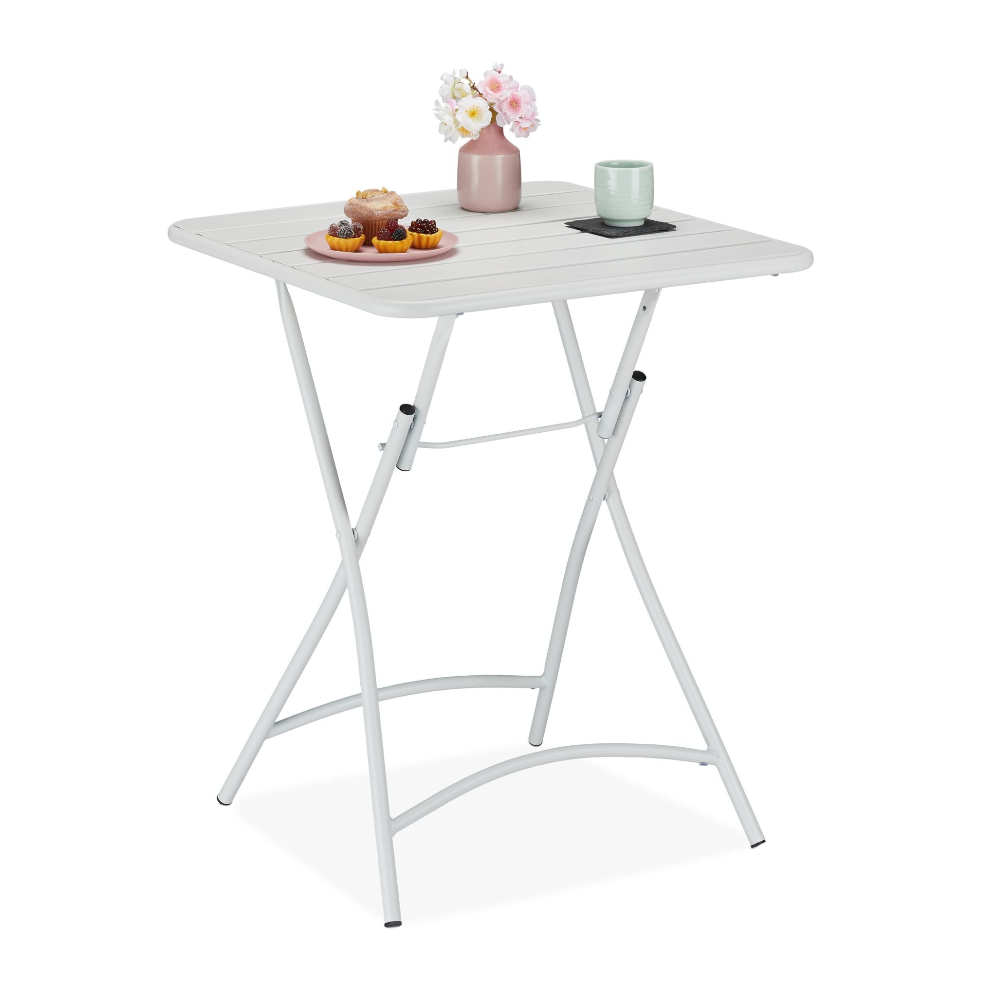 Balkontisch Metall klappbar Weiss von Relaxdays
