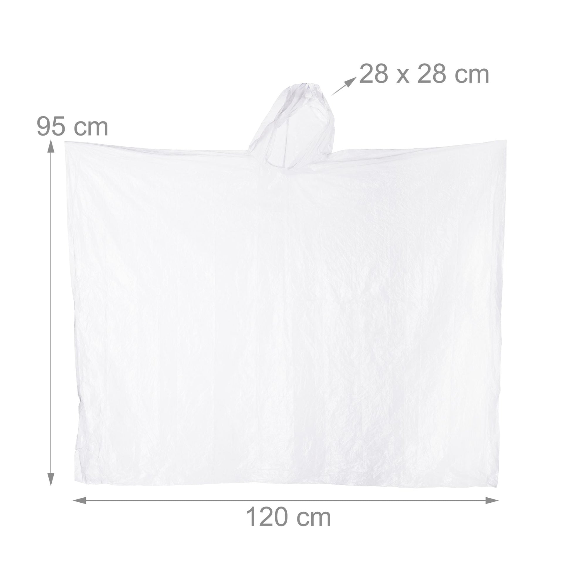 Einweg Regenponcho 20er-Set Transparent von Relaxdays
