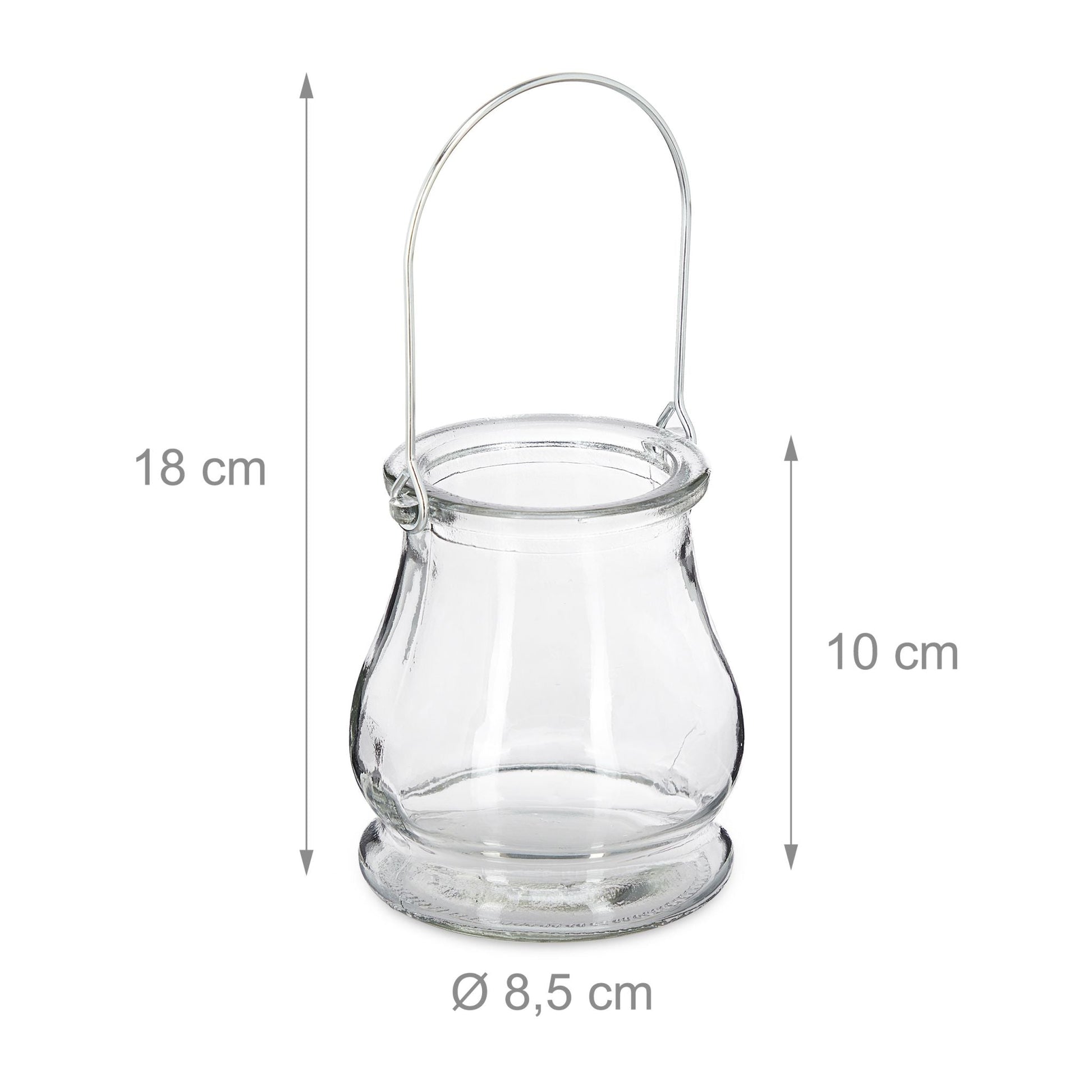 Transparentes Windlicht 12er-Set Silber-Transparent von Relaxdays