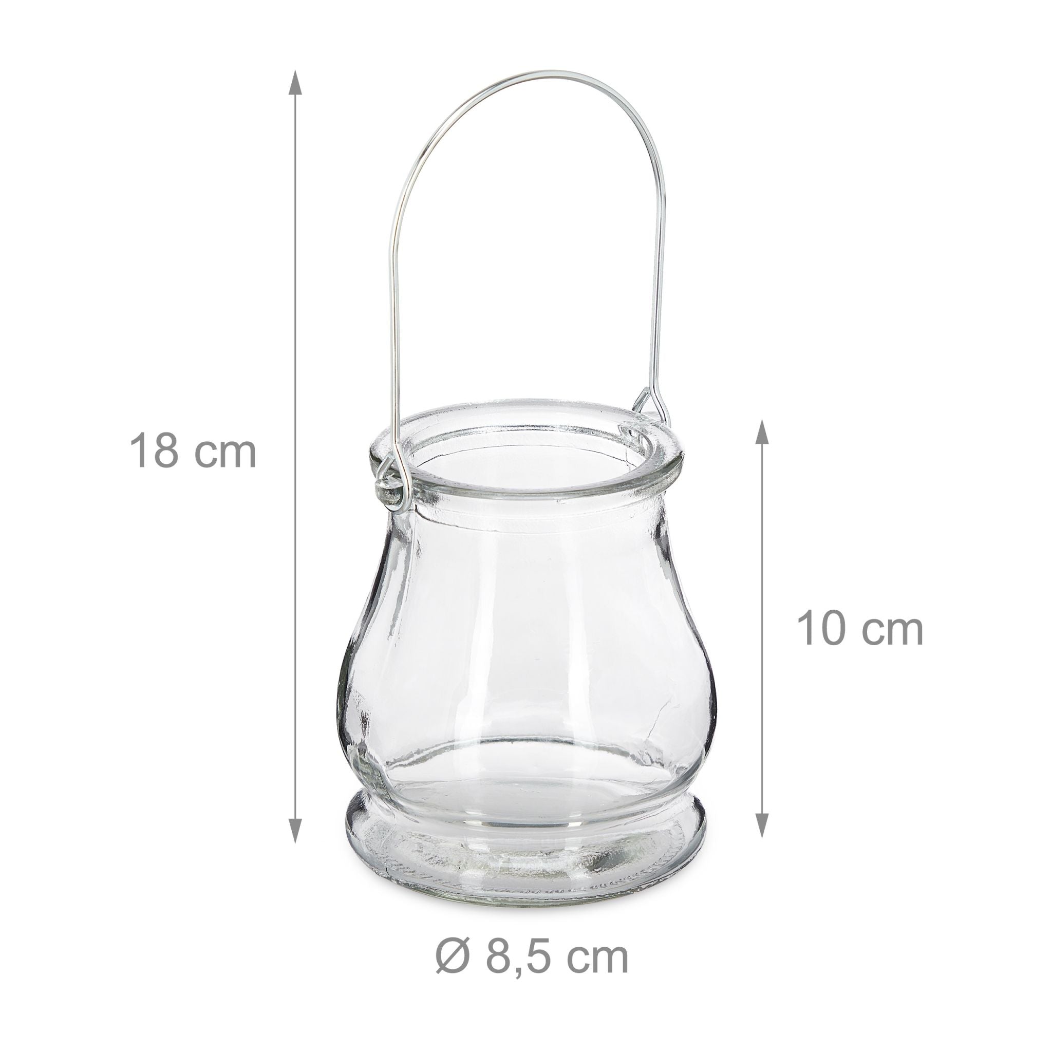 Transparentes Windlicht 12er-Set Silber-Transparent von Relaxdays