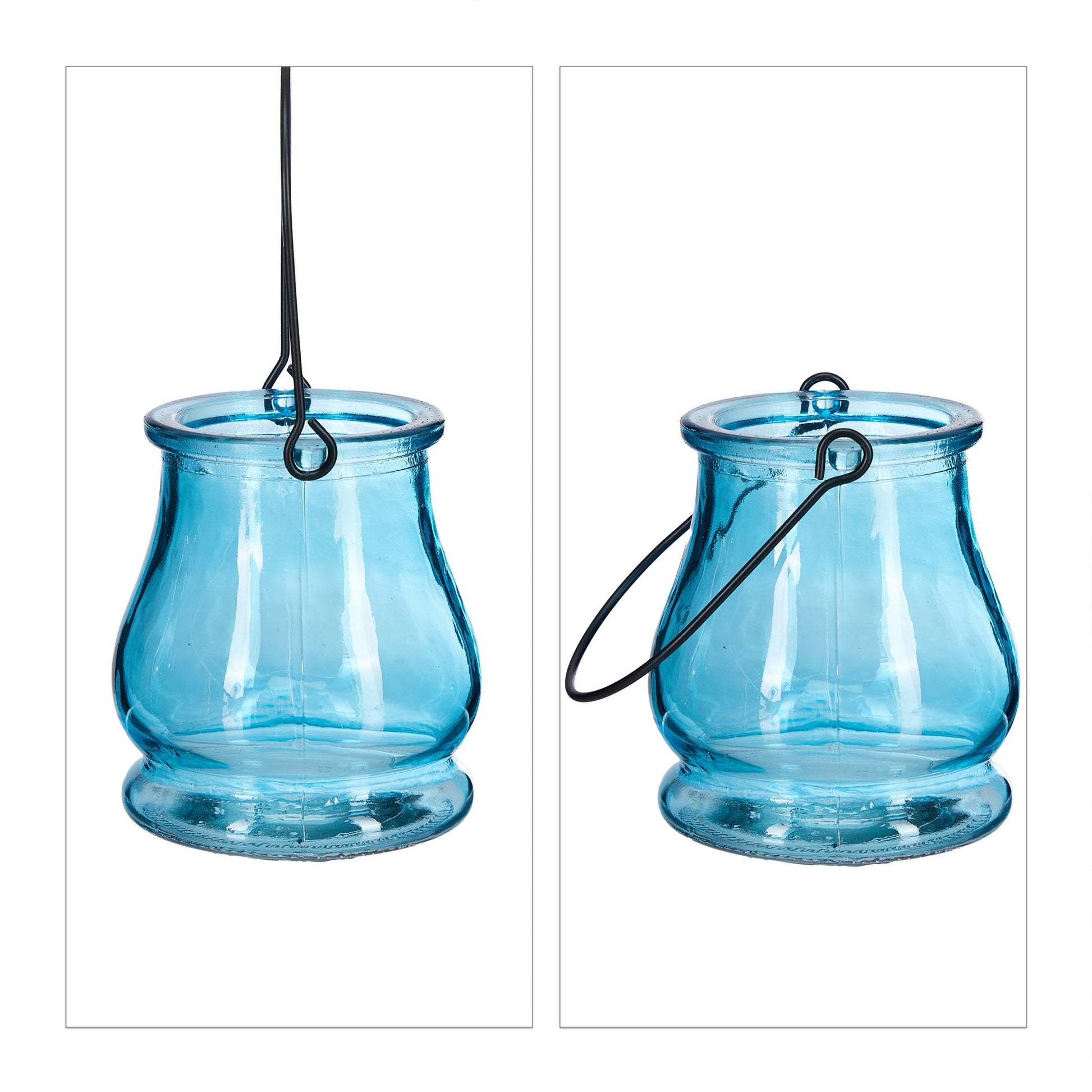 Glas Windlicht 12er-Set Blau-Grün-Orange von Relaxdays