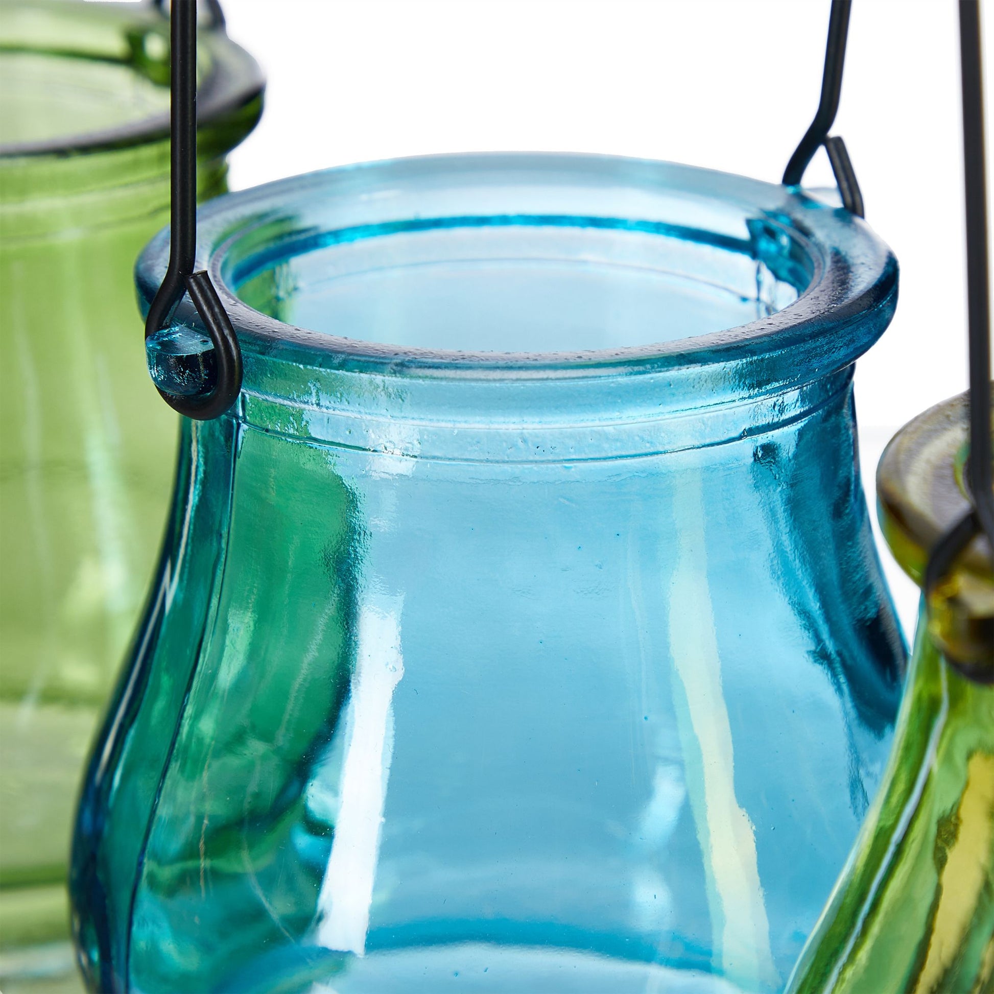 Glas Windlicht 12er-Set Blau-Grün-Orange von Relaxdays