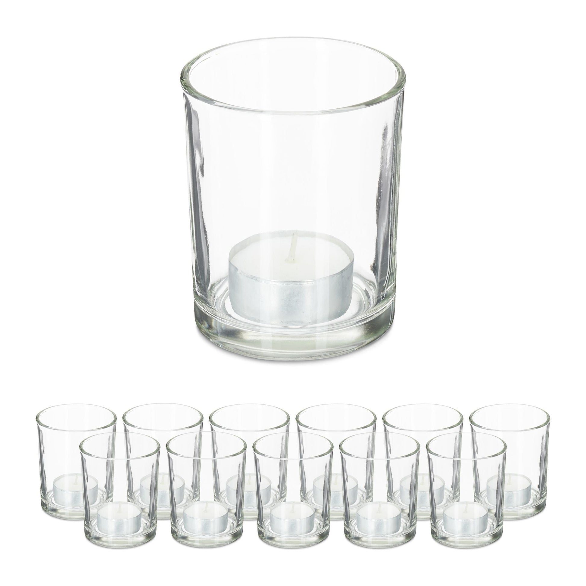 Teelichtgläser transparent 12er-Set Transparent von Relaxdays
