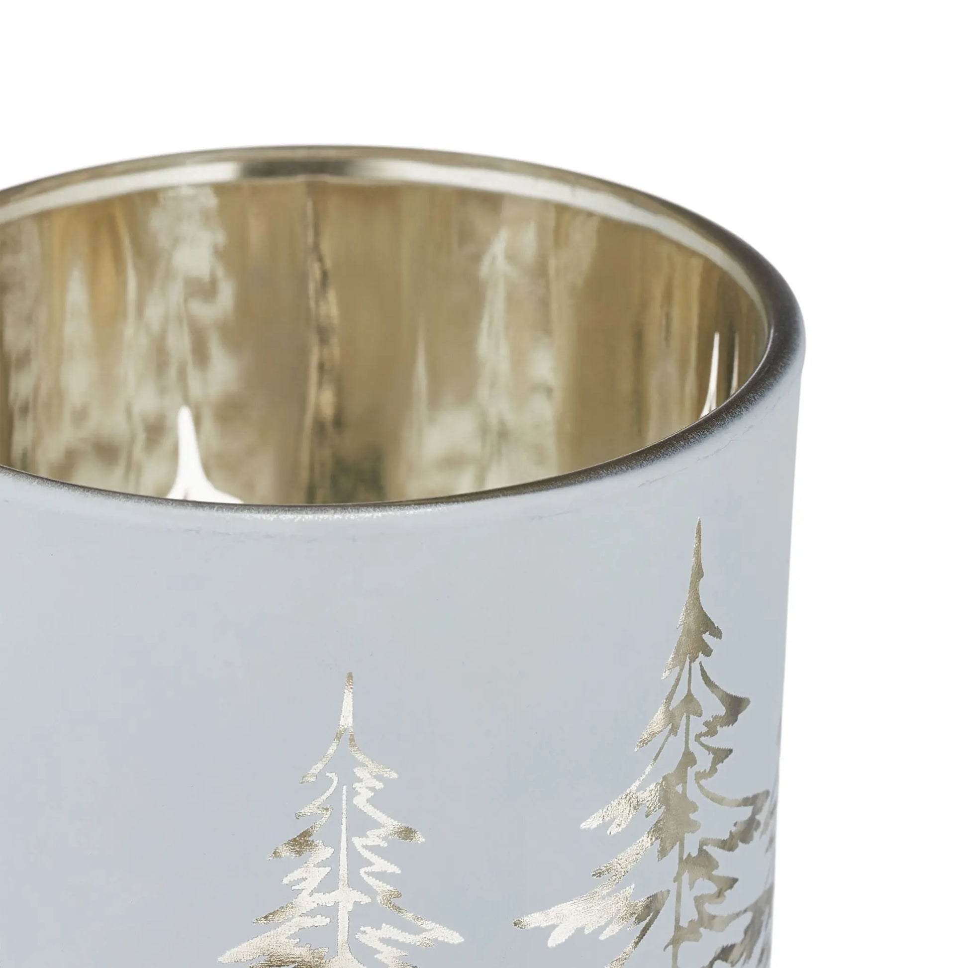Teelichthalter Tannenbaum 12er-Set Weiss-Gold von Relaxdays