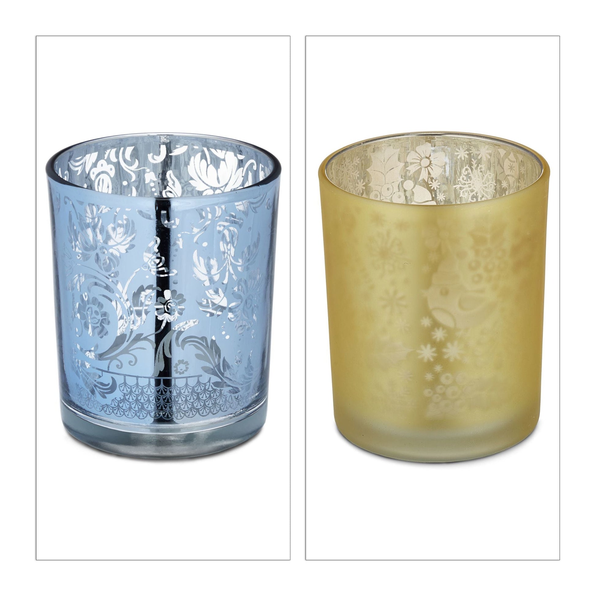 Teelichtgläser gold silber 12er-Set Gold-Silber-Transparent von Relaxdays