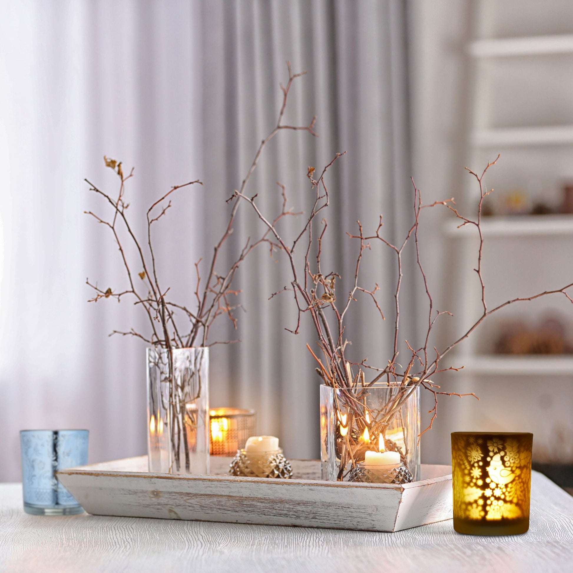 Teelichtgläser gold silber 12er-Set Gold-Silber-Transparent von Relaxdays