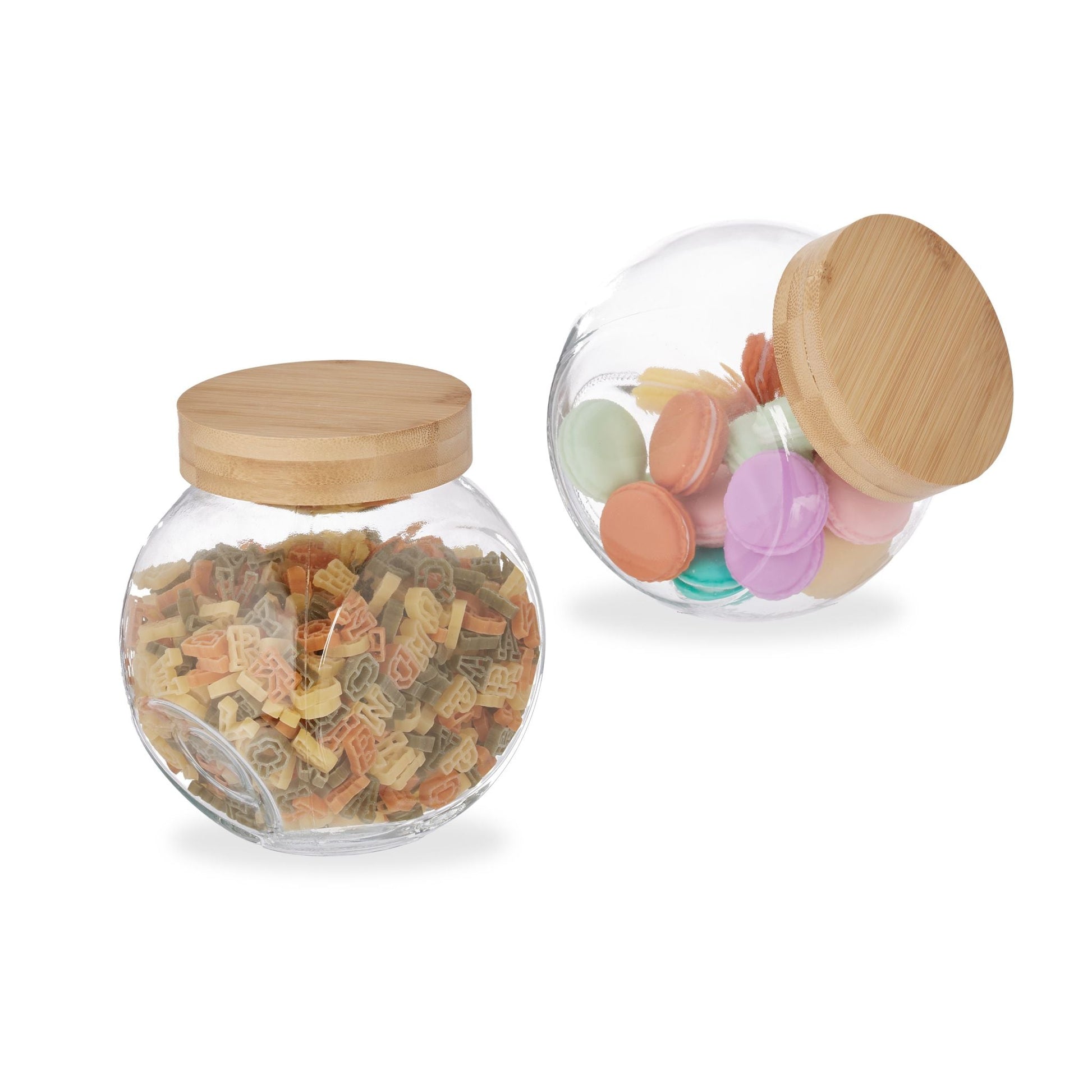 Bonbonglas 2er-Set Hellbraun-Transparent von Relaxdays