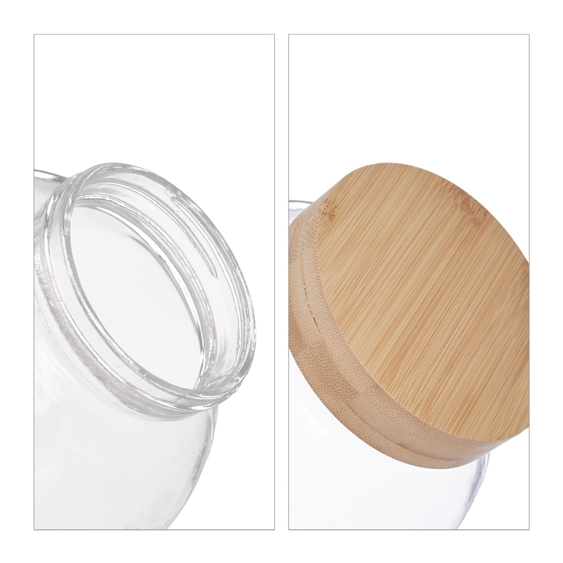 Bonbonglas 2er-Set Hellbraun-Transparent von Relaxdays
