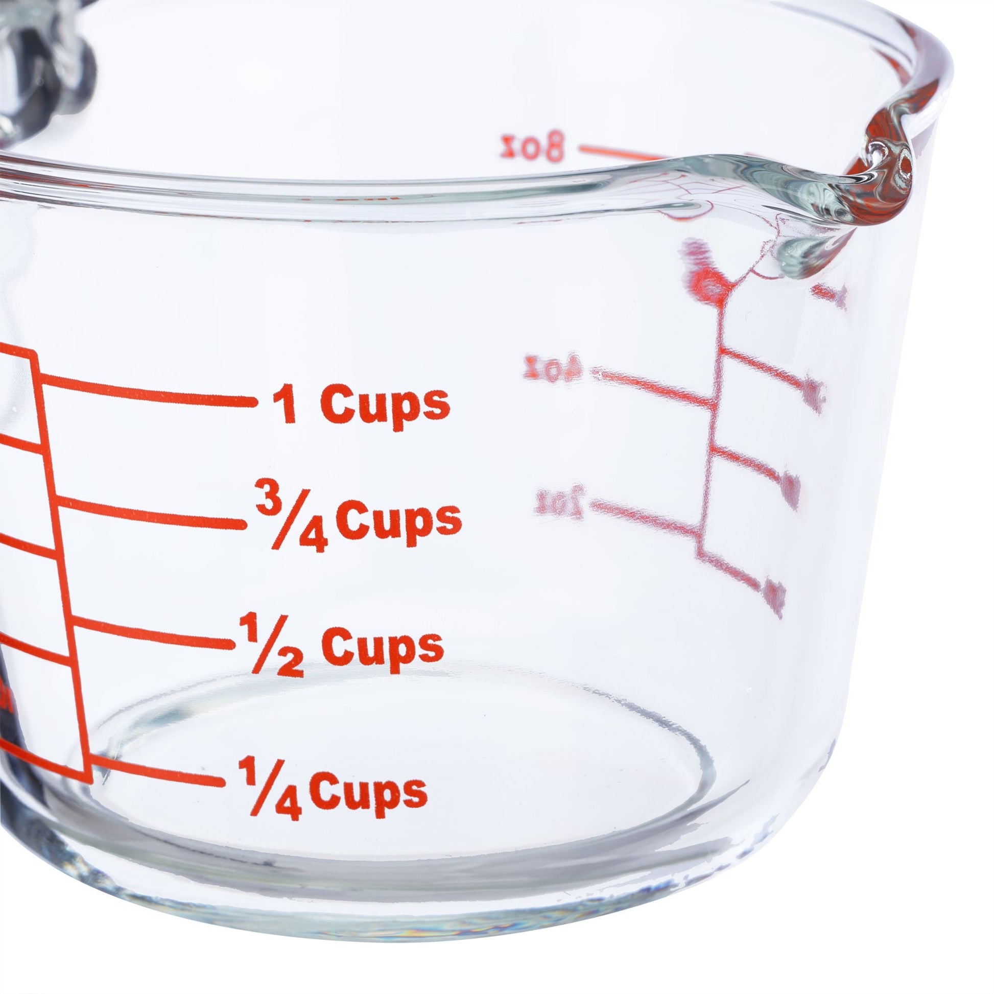 Messbecher Glas 250ml Rot-Transparent von Relaxdays