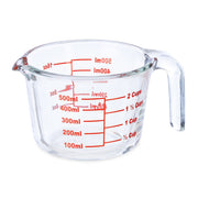 Messbecher Glas 500ml Rot-Transparent von Relaxdays