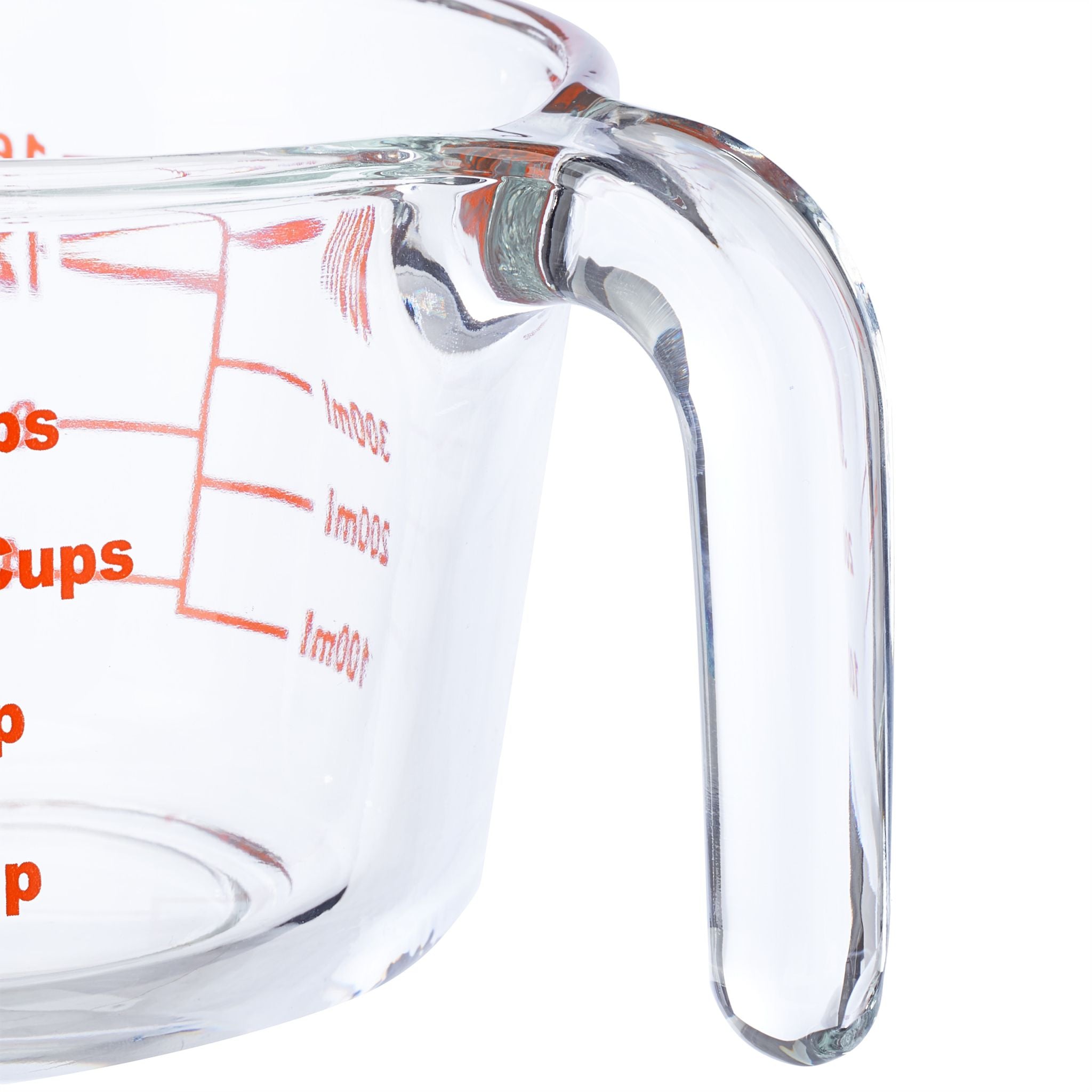Messbecher Glas 500ml Rot-Transparent von Relaxdays