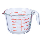 Messbecher Glas 1L Rot-Transparent von Relaxdays