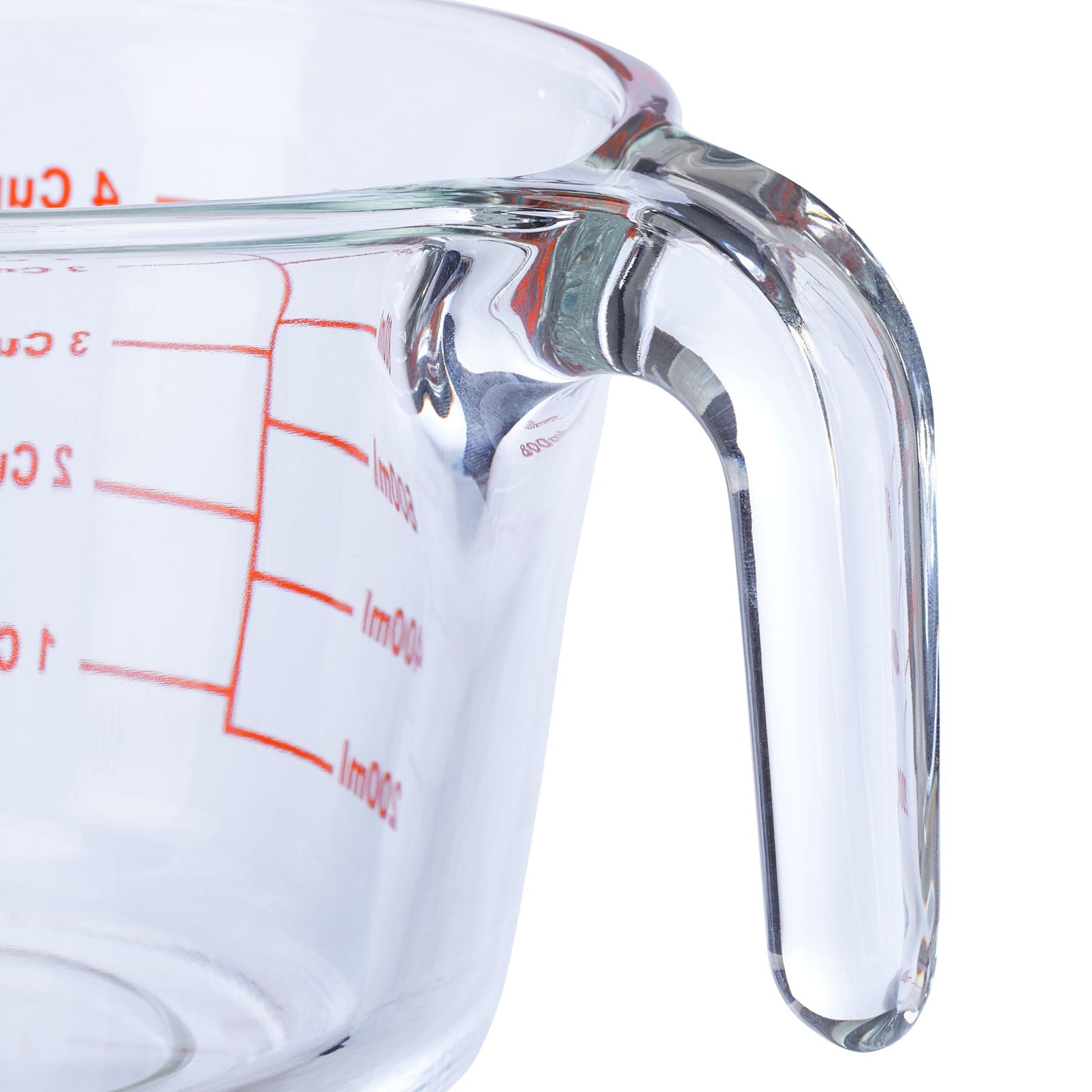 Messbecher Glas 1L Rot-Transparent von Relaxdays