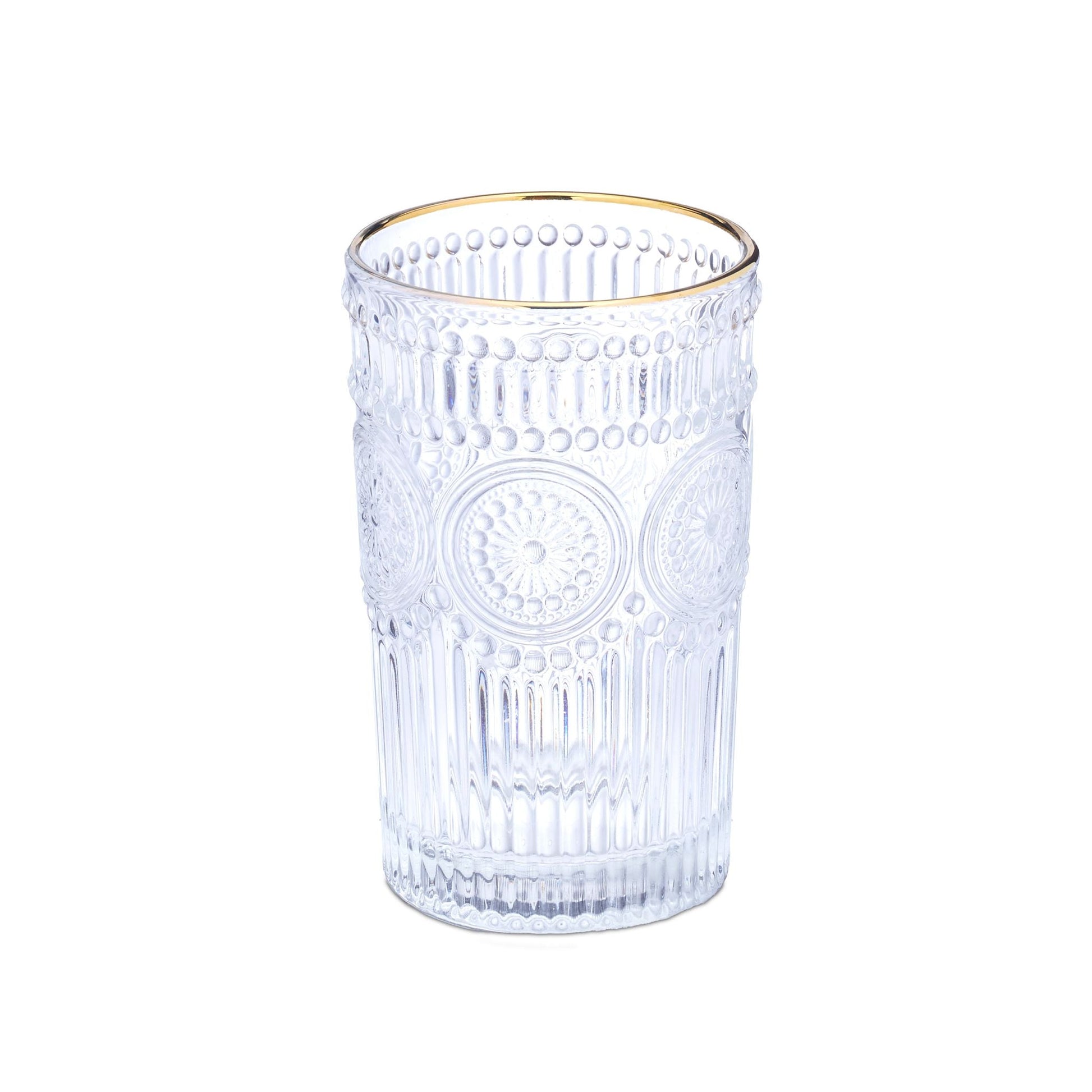 Trinkgläser 4er-Set Vintage-Look Gold-Transparent von Relaxdays