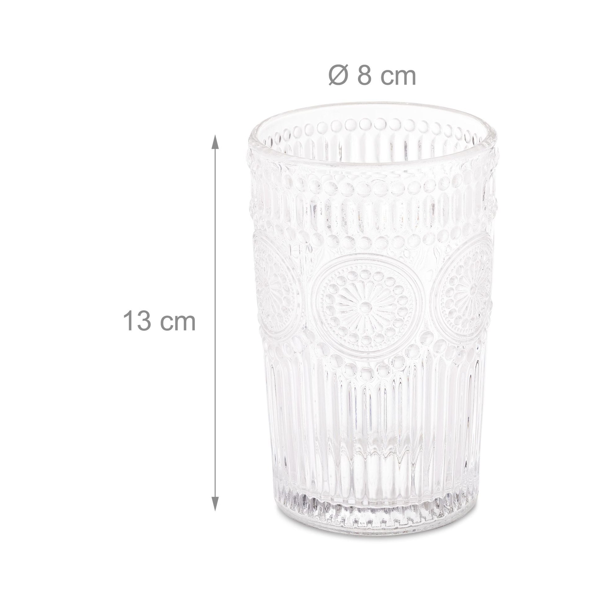 Vintage Trinkgläser 4er-Set 400ml Transparent von Relaxdays