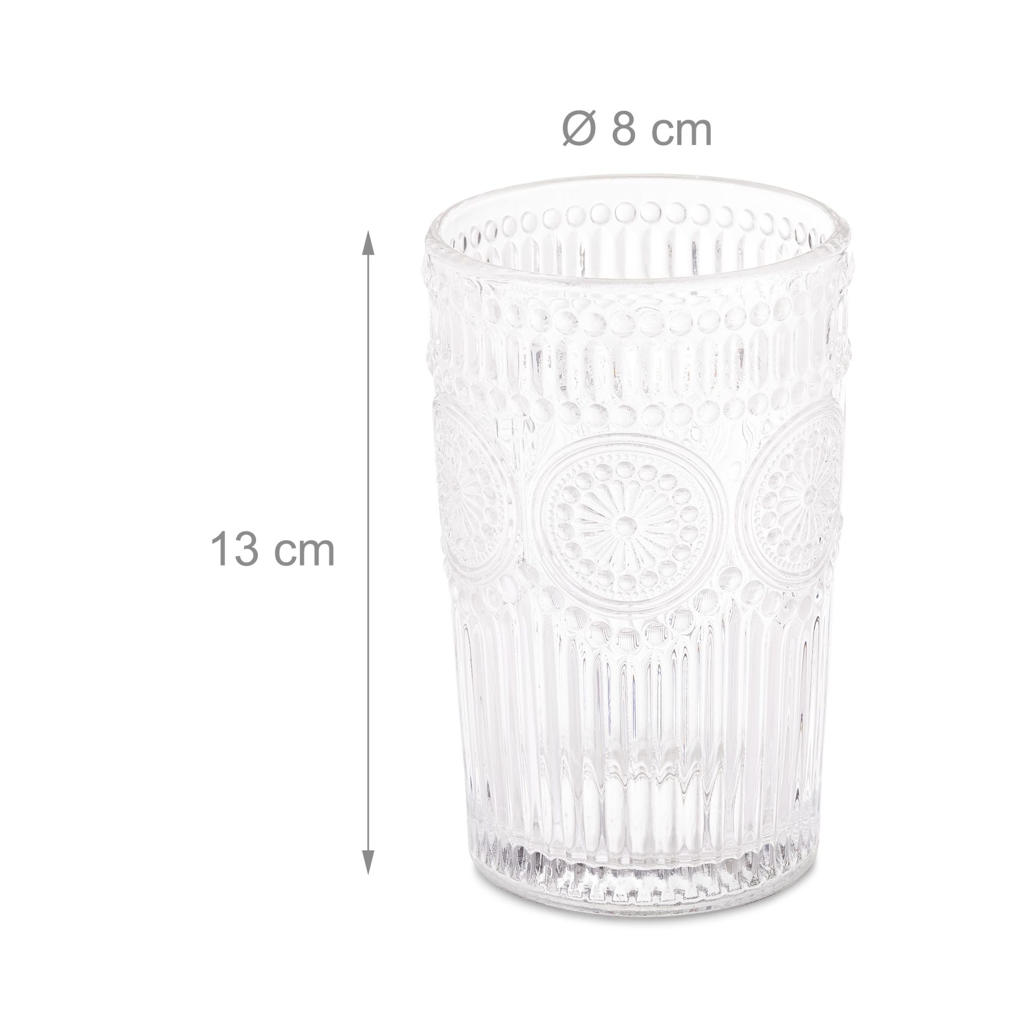 Vintage Trinkgläser 4er-Set 400ml Transparent von Relaxdays