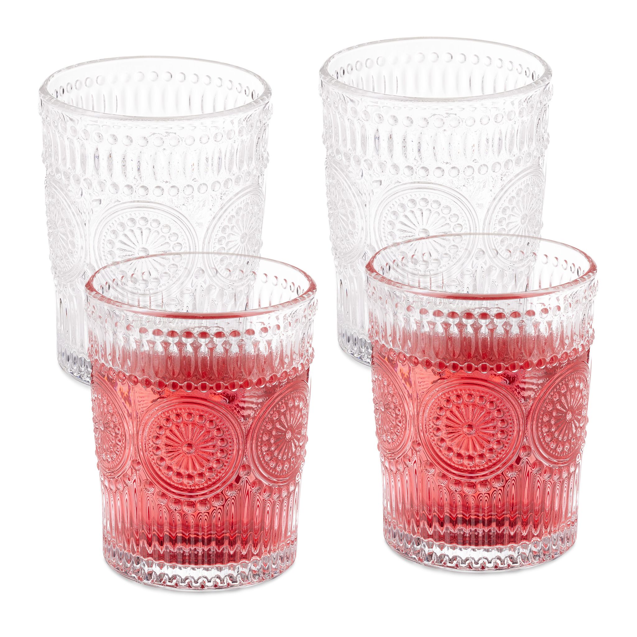 Vintage Trinkgläser 4er-Set 300ml Transparent von Relaxdays