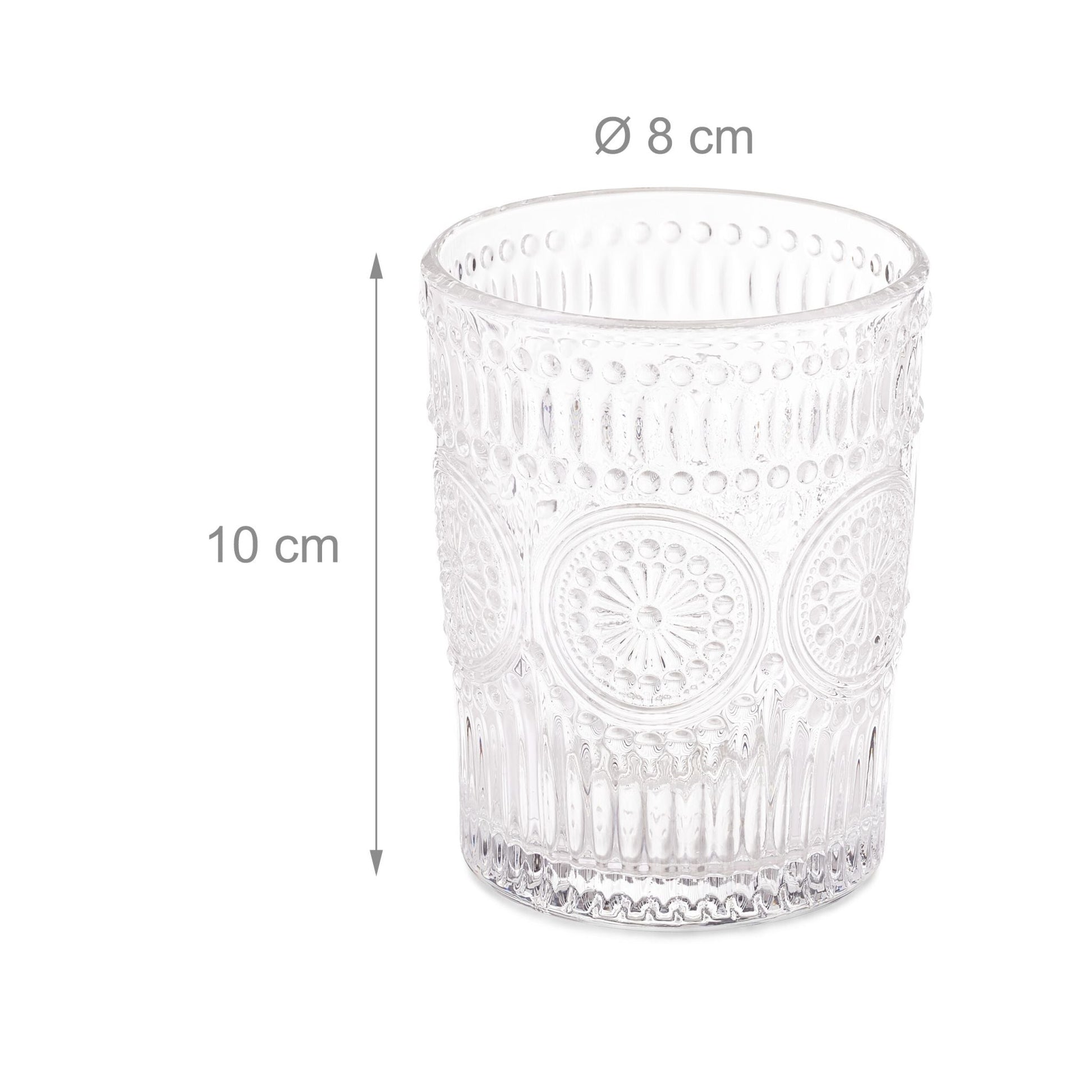 Vintage Trinkgläser 4er-Set 300ml Transparent von Relaxdays