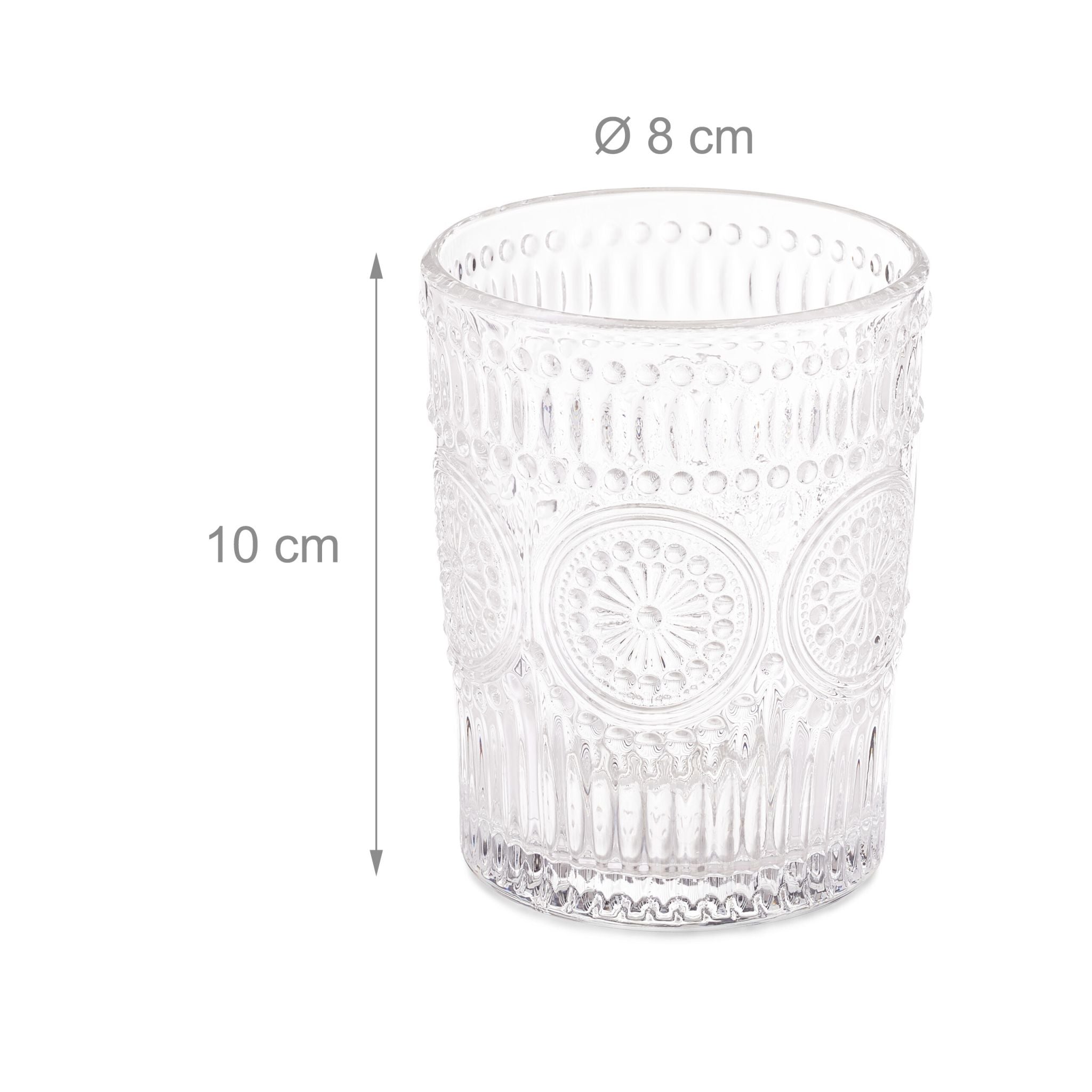 Vintage Trinkgläser 4er-Set 300ml Transparent von Relaxdays