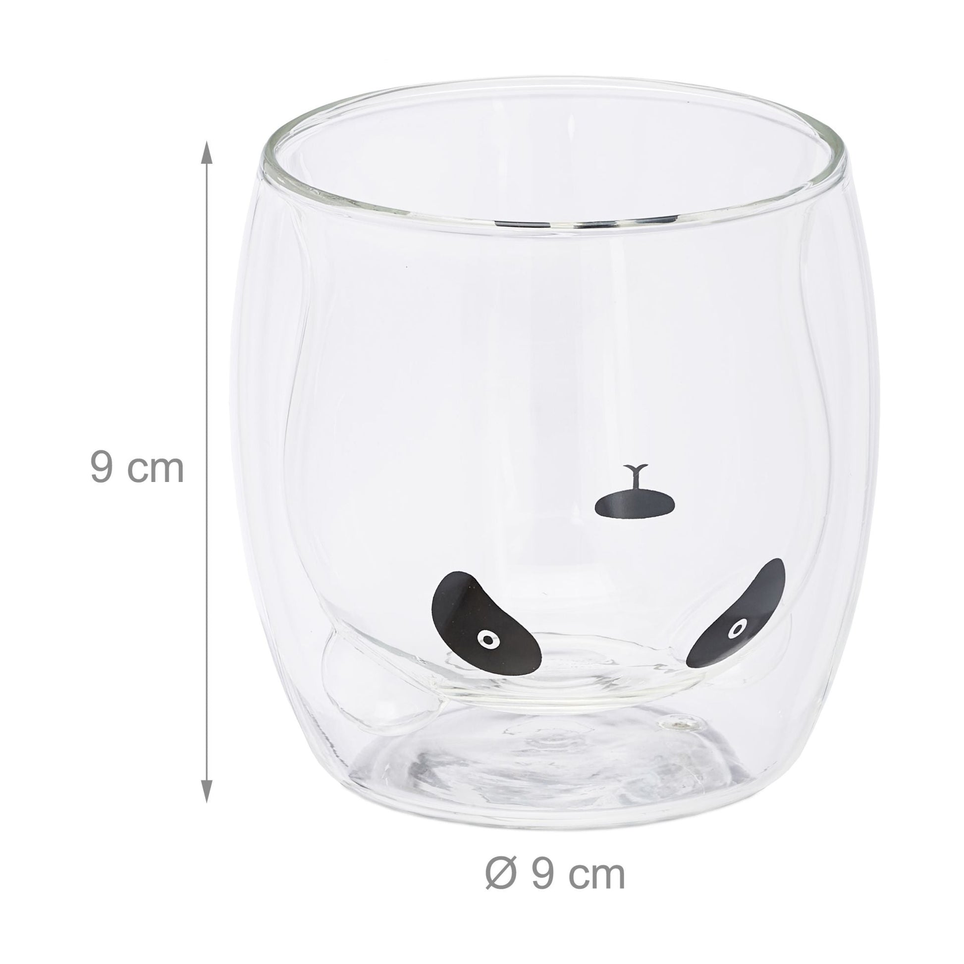 Doppelwandige Gläser 3 Bären Schwarz-Transparent von Relaxdays
