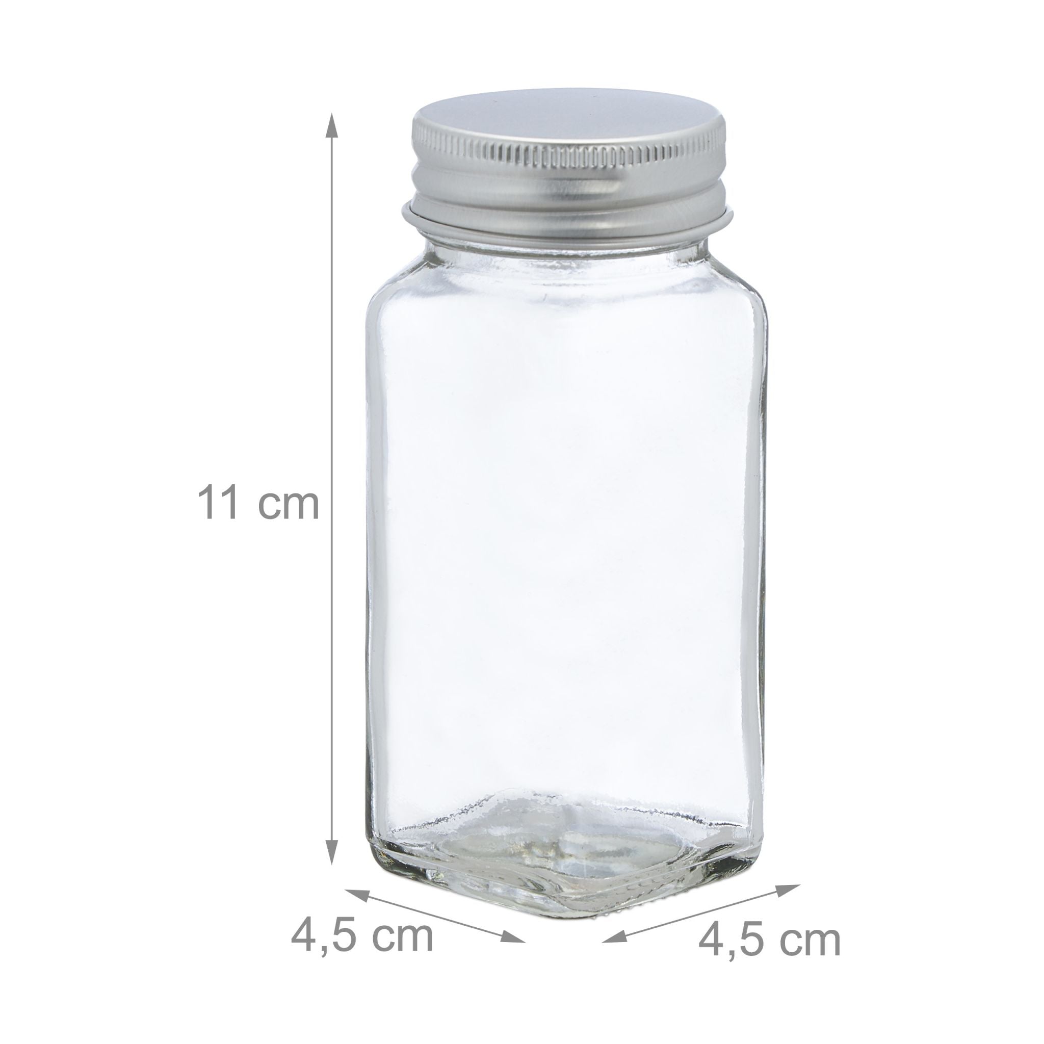 Gewürzgläser 36er-Set Silber-Transparent von Relaxdays