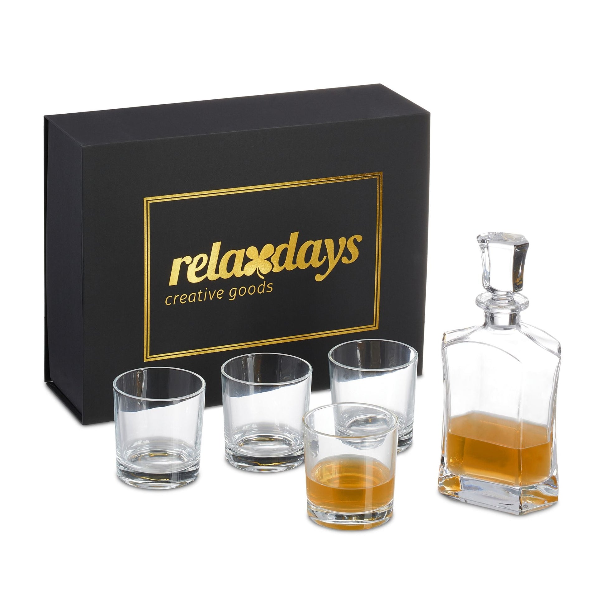 Whisky Set mit Karaffe & Gläsern 5-tlg. Transparent von Relaxdays