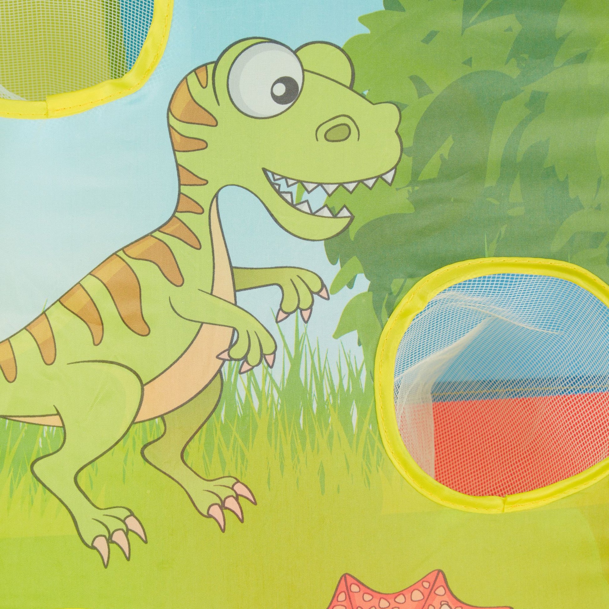 Sackloch Spiel Dino Grün-Orange-Pink von Relaxdays