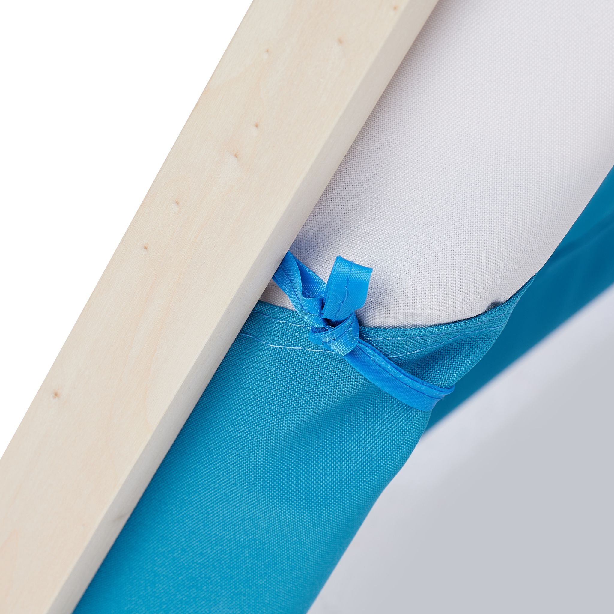 Flaches Spielzelt für Kinder Weiss-Blau-Hellbraun von guteszeug.ch