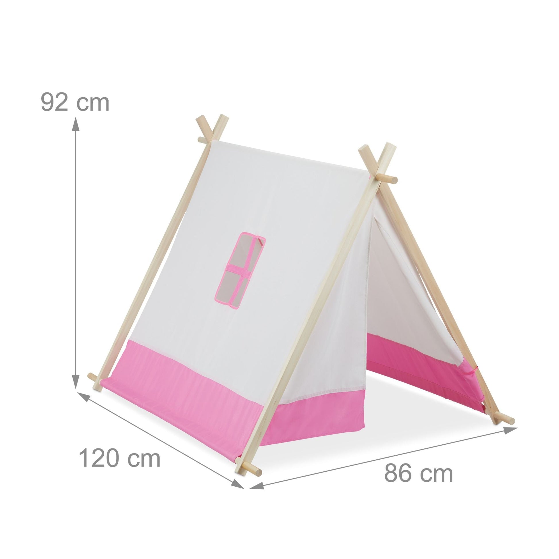 Tipi Zelt für Kinder Weiss-Hellbraun-Rosa von guteszeug.ch