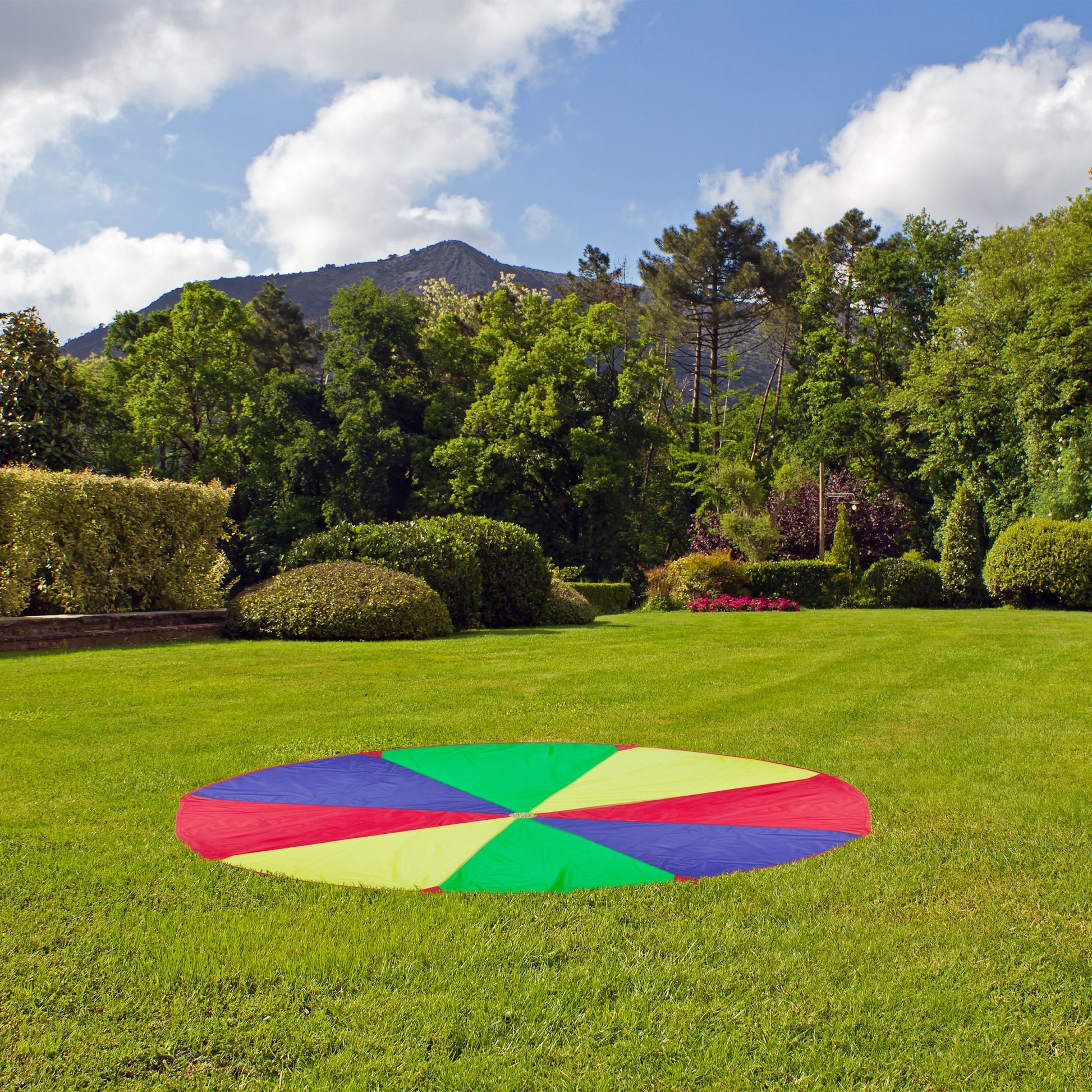 Buntes Schwungtuch 3,5m Blau-Grün-Rot von Relaxdays