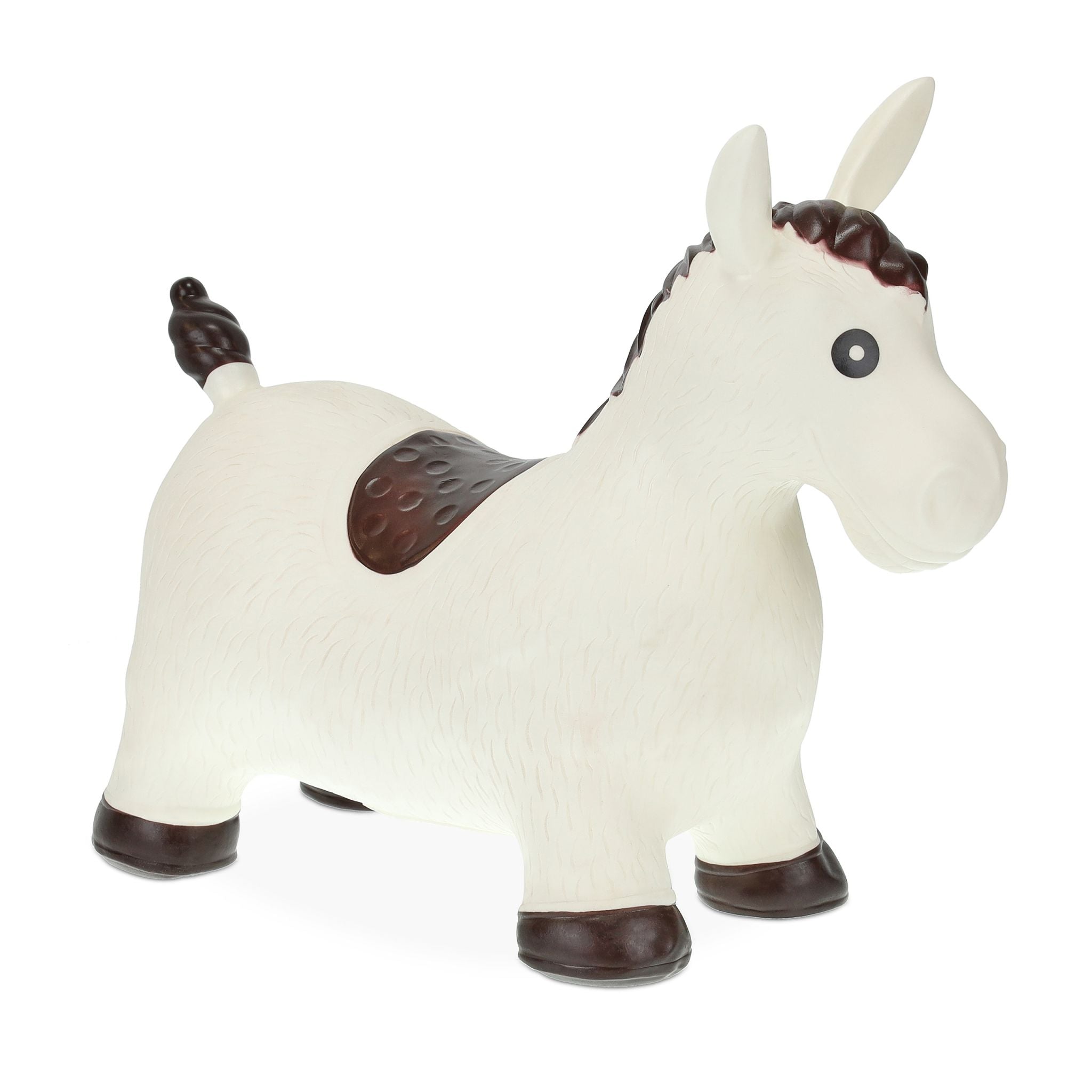 Hüpftier Pferd Weiss-Dunkelbraun-Schwarz von Relaxdays