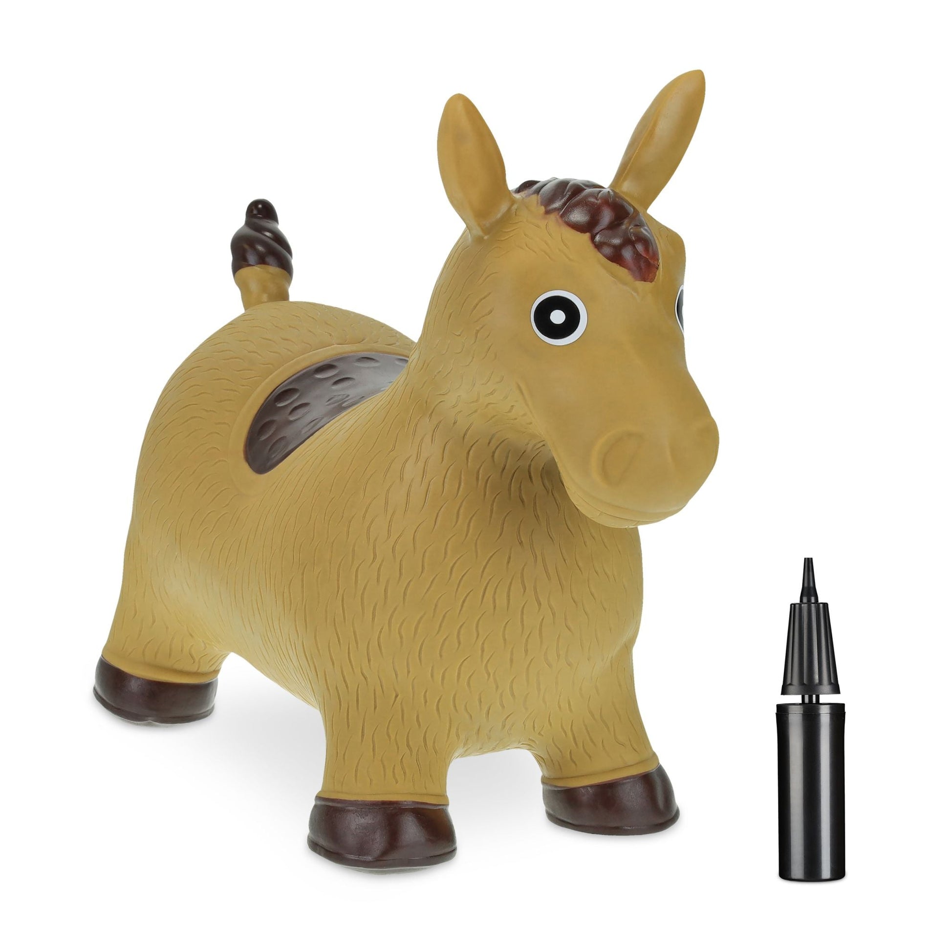 Hüpftier Pferd Dunkelbraun-Hellbraun-Schwarz von Relaxdays